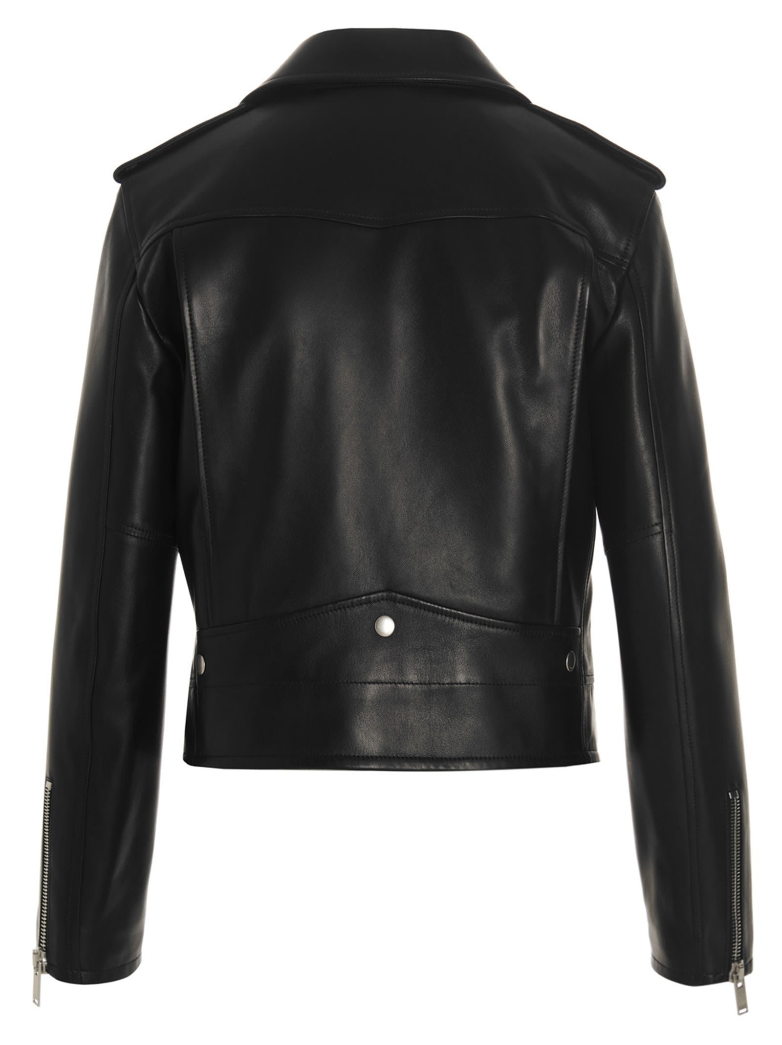 Shop Saint Laurent Motorcycle Biker Jacket In Black