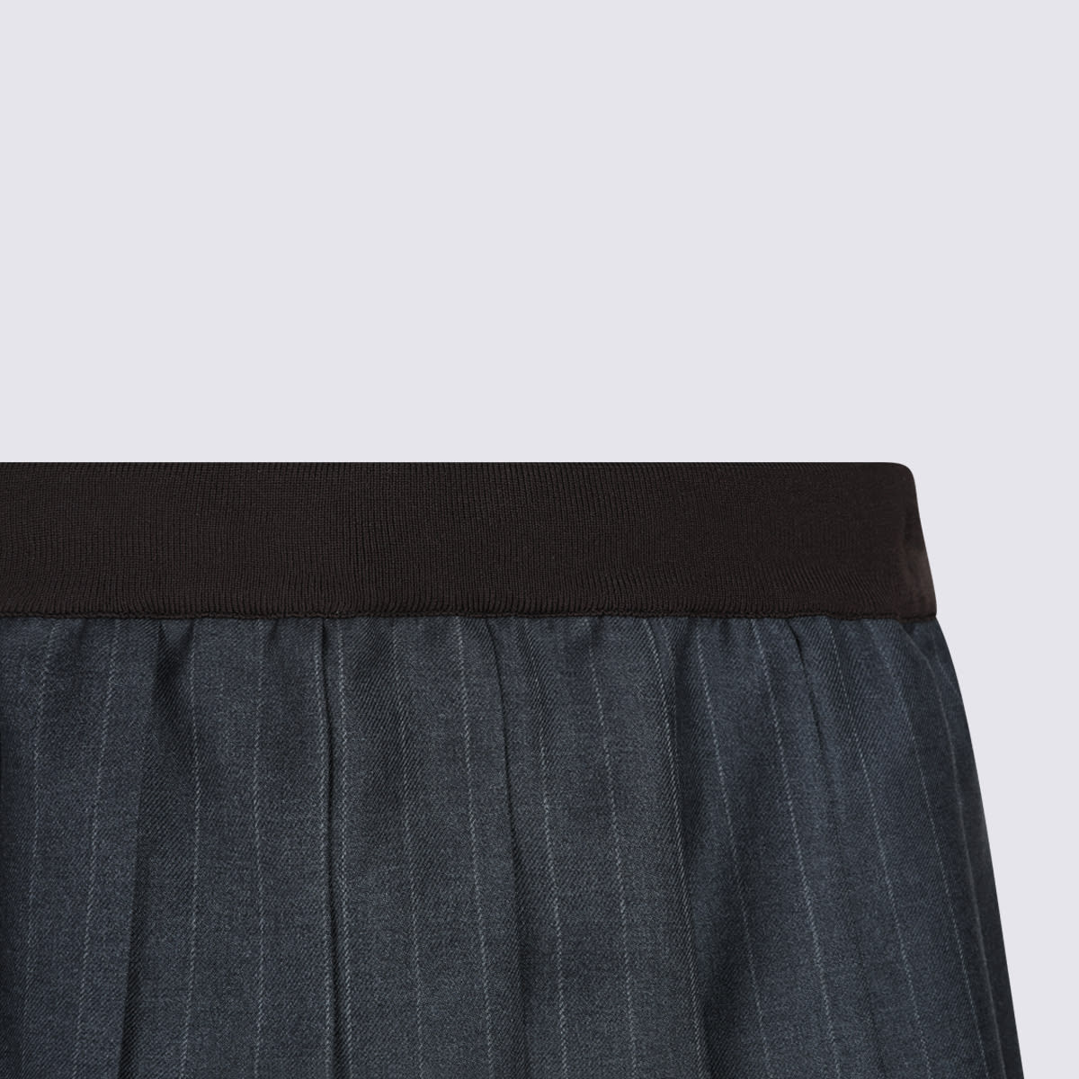 Miu Miu Grey Wool Skirt In Black