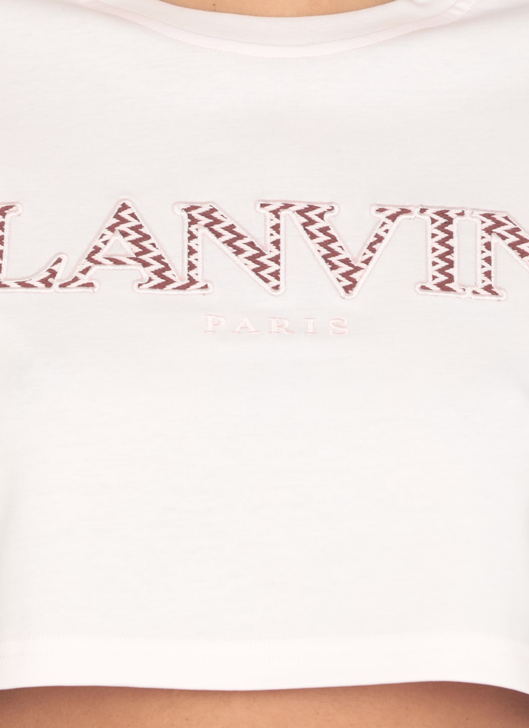 Shop Lanvin Cotton Cropped T-shirt In Pink