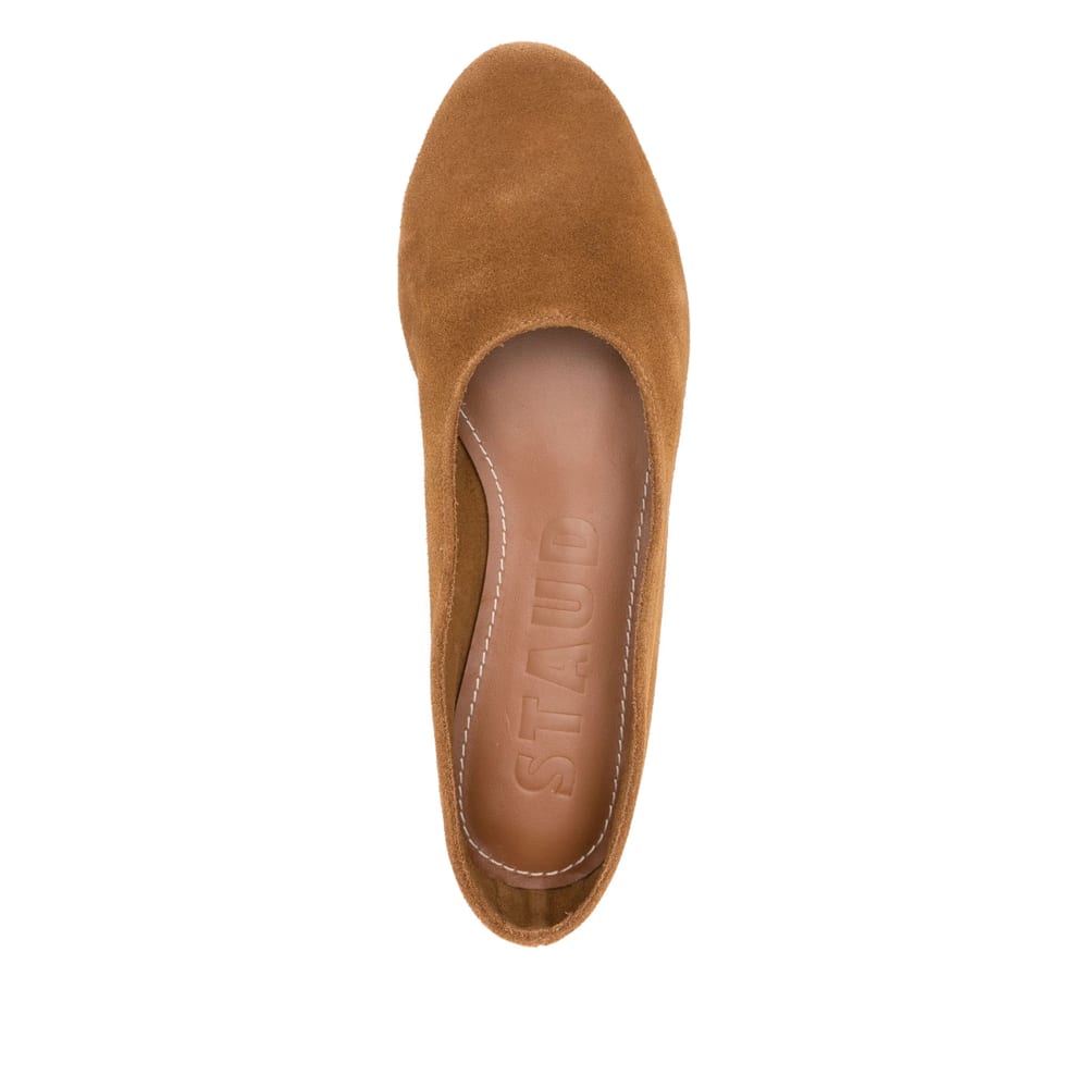 Staud Suede Ballet Flats In Brown
