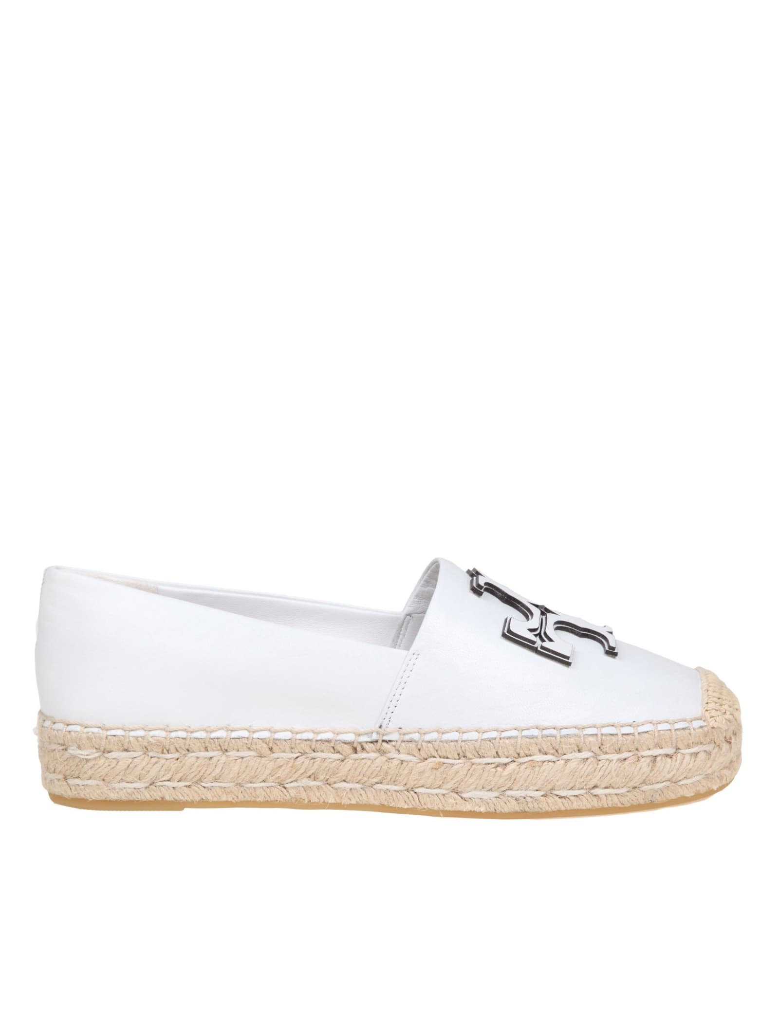 Shop Tory Burch Ines Platform Leather Espadrille In Gardenia