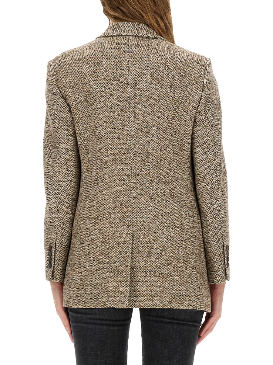 Brunello Cucinelli Wool Jacket In Brown