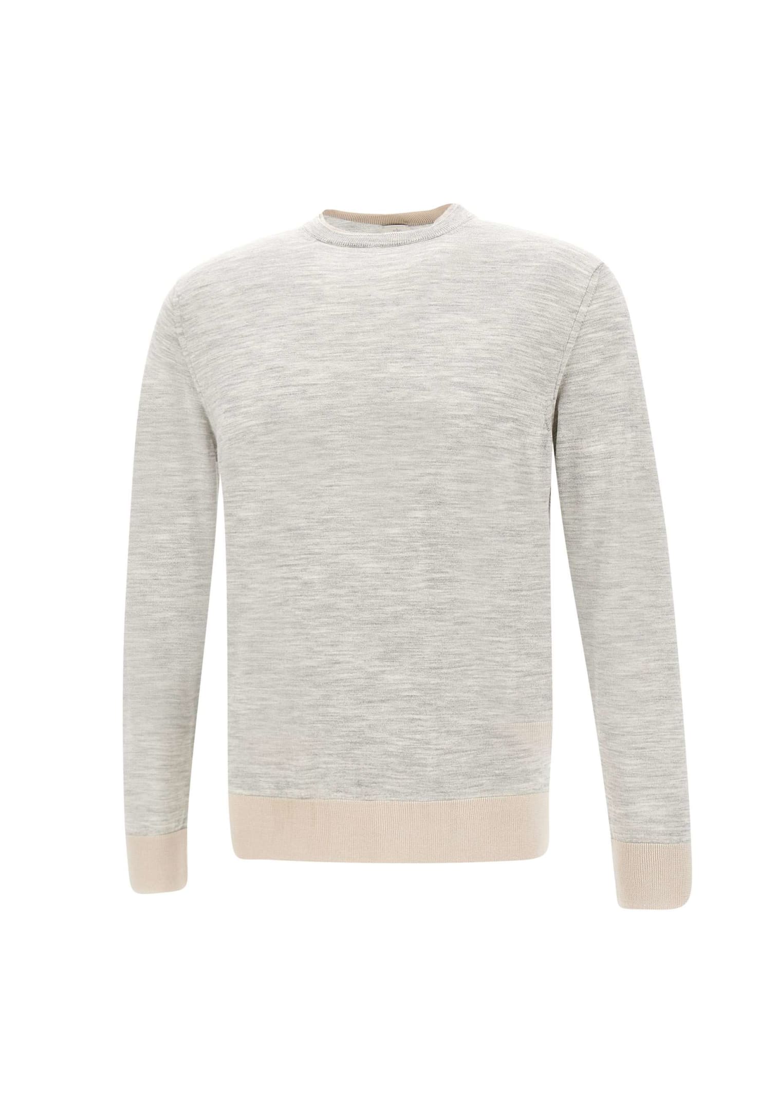 Shop Eleventy Wool And Silk Sweater In Grey