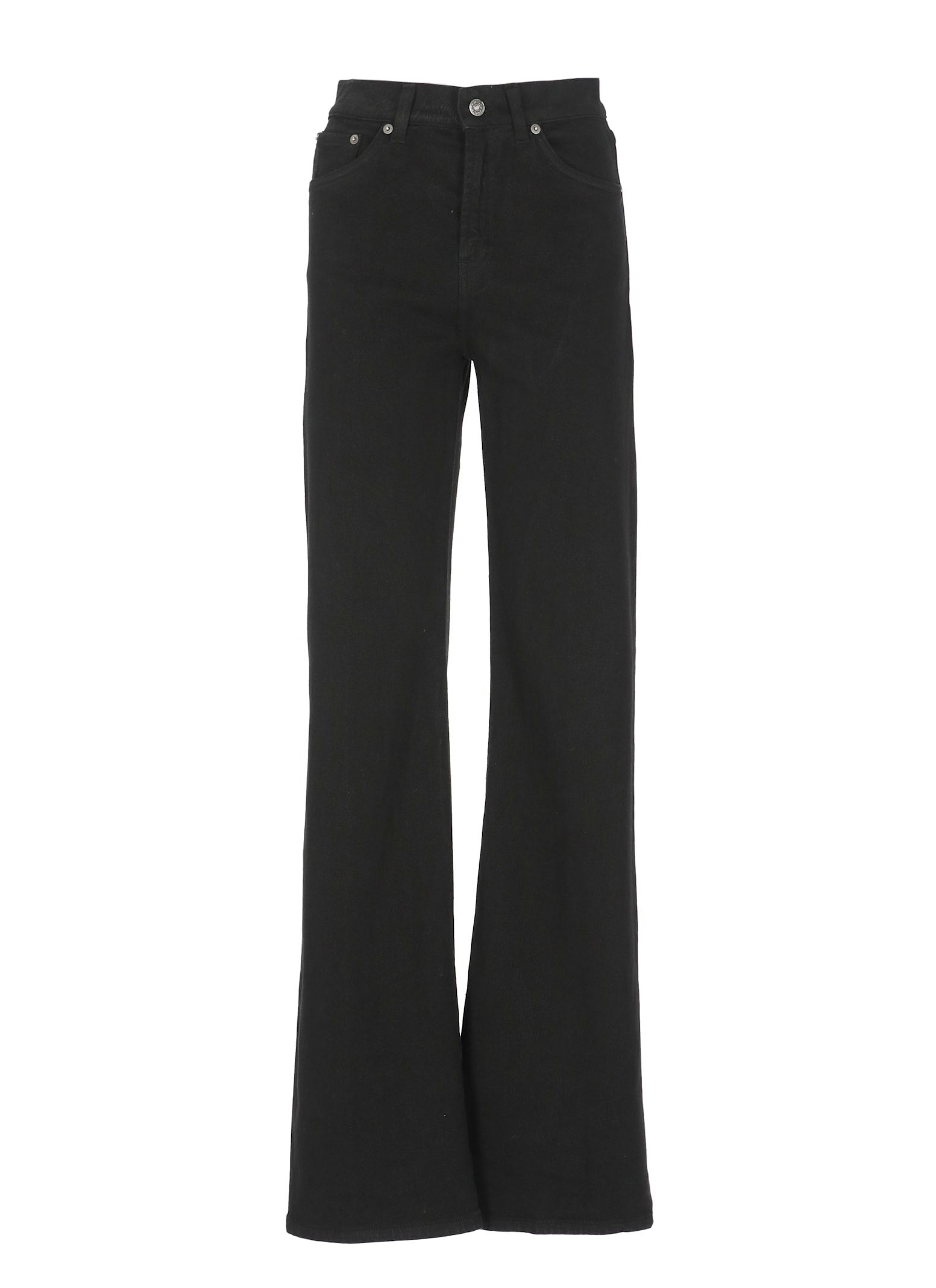 Dondup Wide-leg Palazzo Jeans Belt Loops In Black