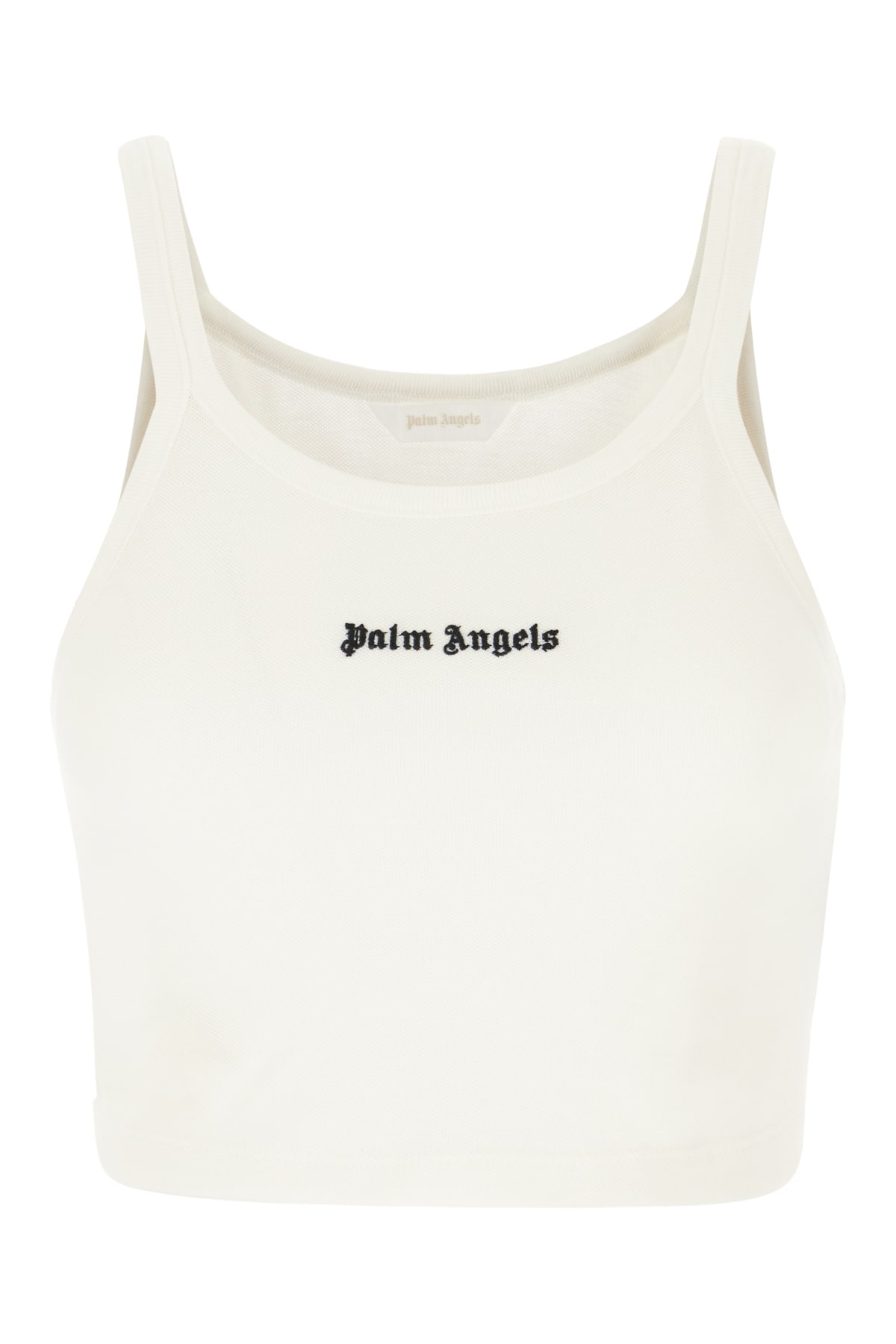 Palm Angels Ivory Cotton Top In 0310