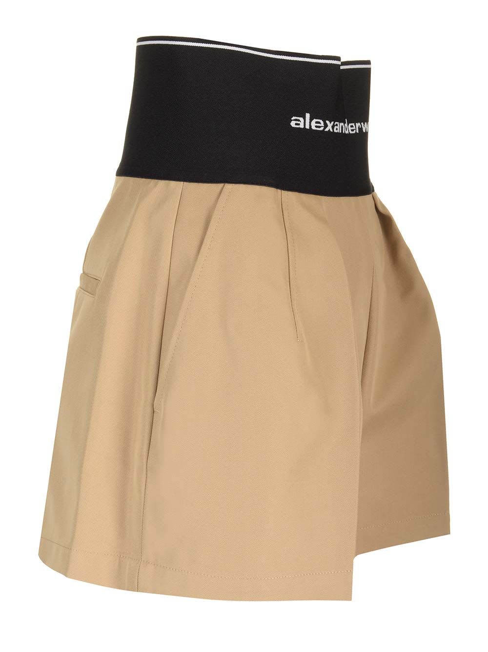 Shop Alexander Wang Safari Short In Cotton Tailoring In Beige