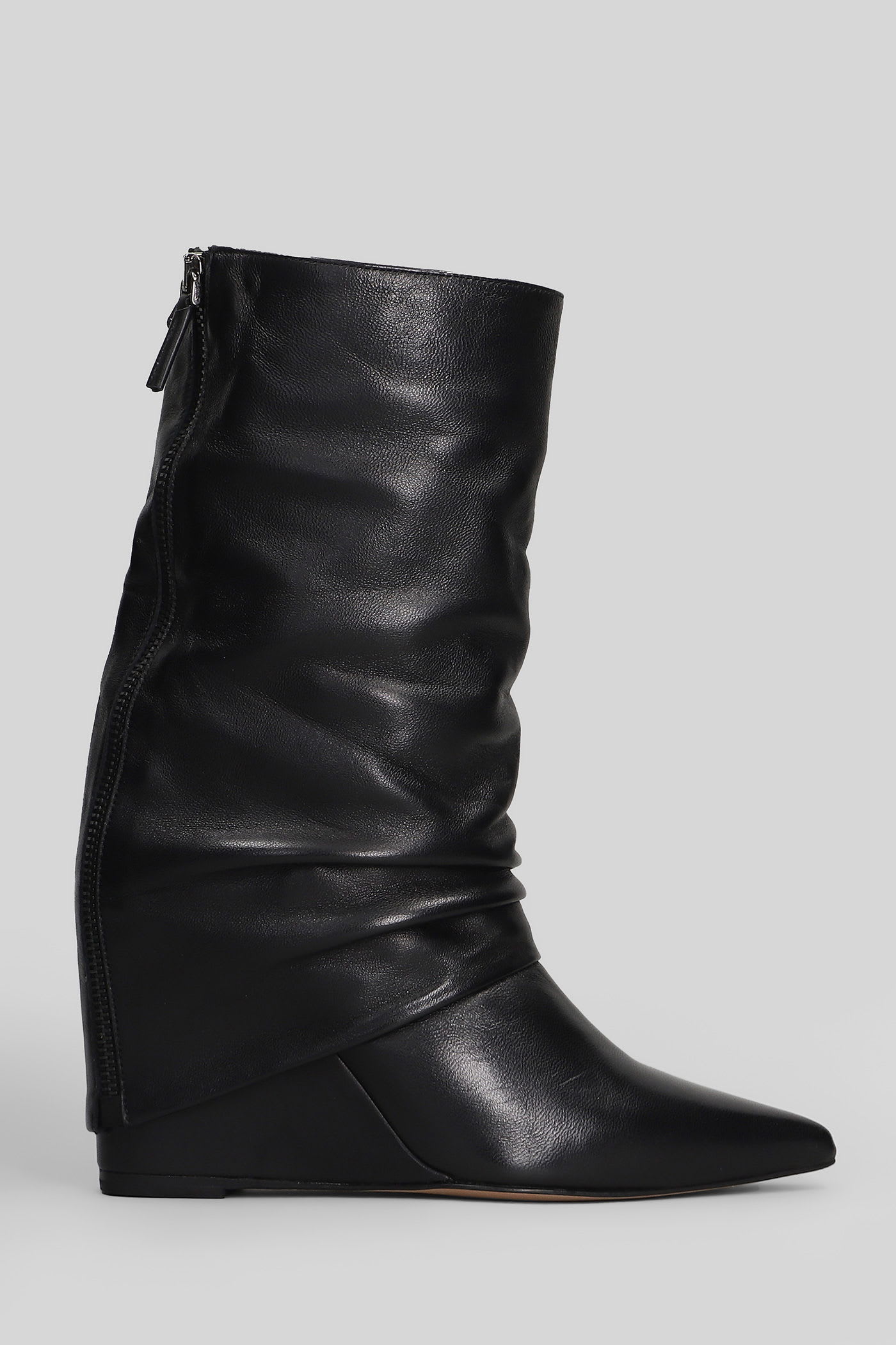 The Seller High Heels Boots In Black Leather In Black