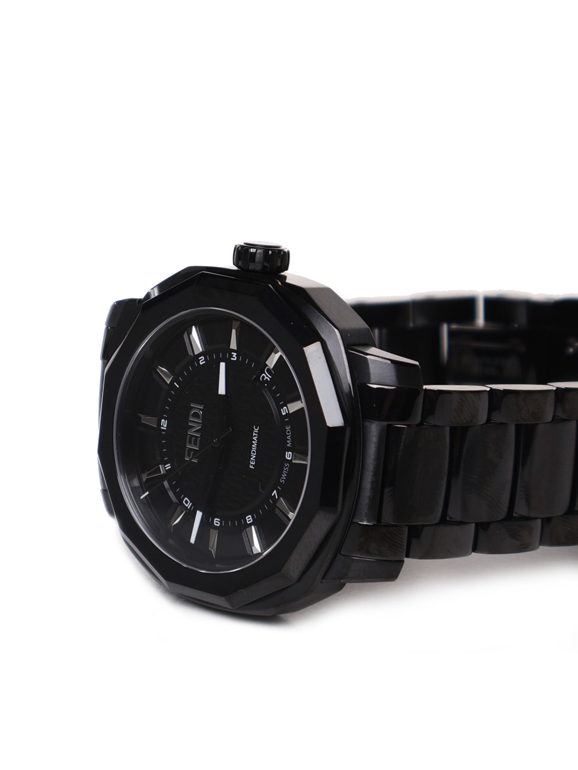 Shop Fendi Matic Geometric Automatic Watch In Black