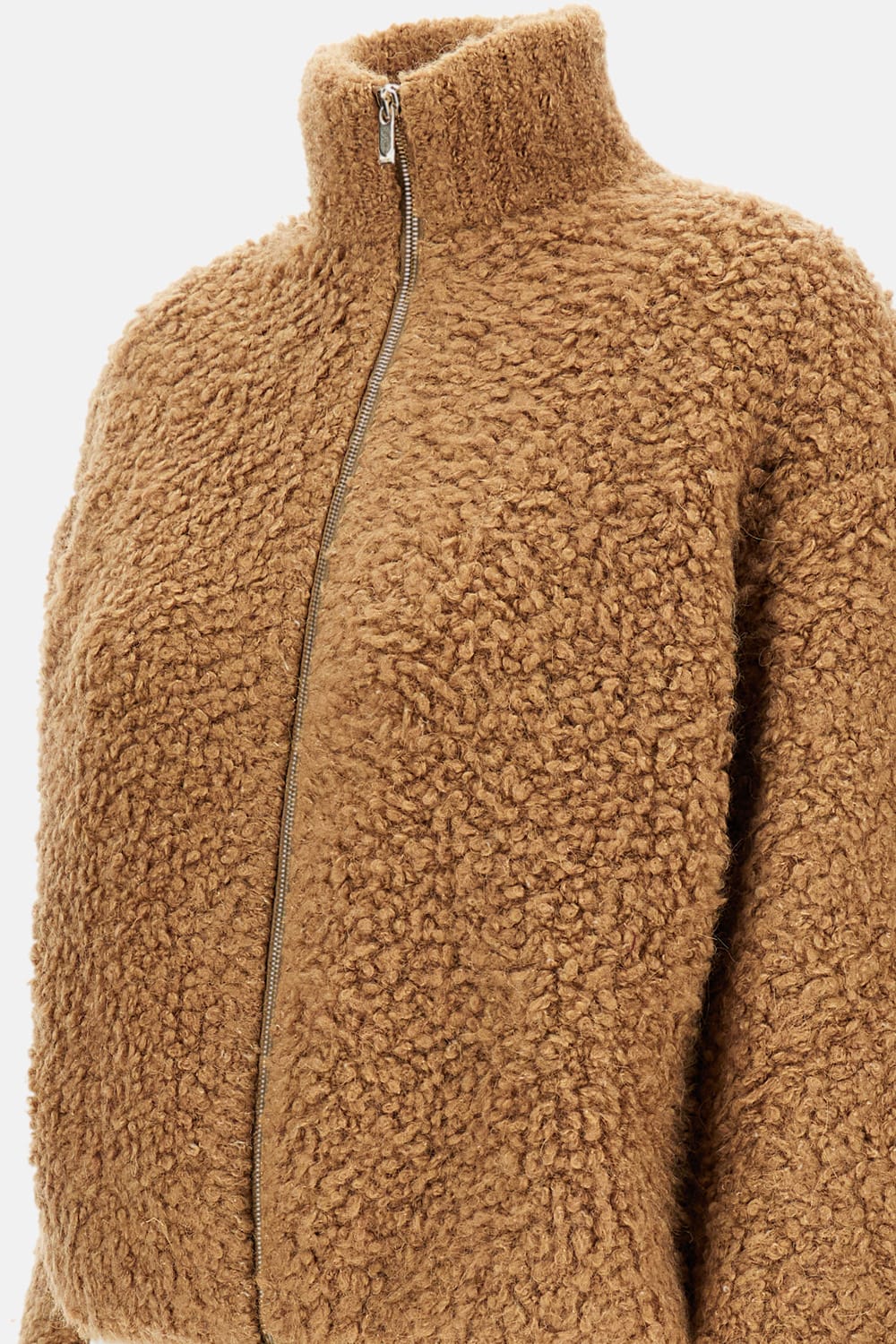 Max Mara Zip-up Cardigan In Brown