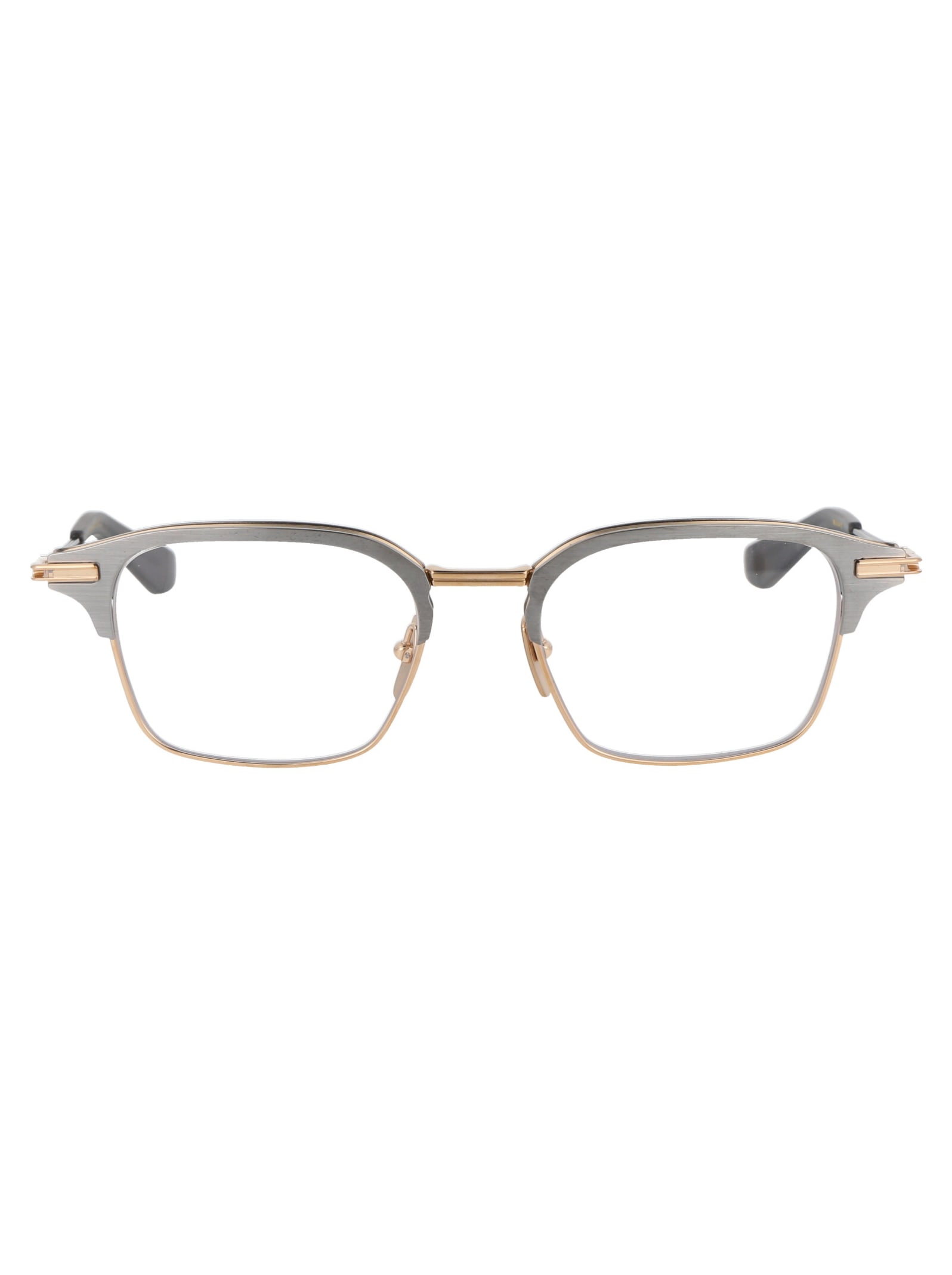 Shop Dita Typographer Glasses In Antique Silver - White Gold