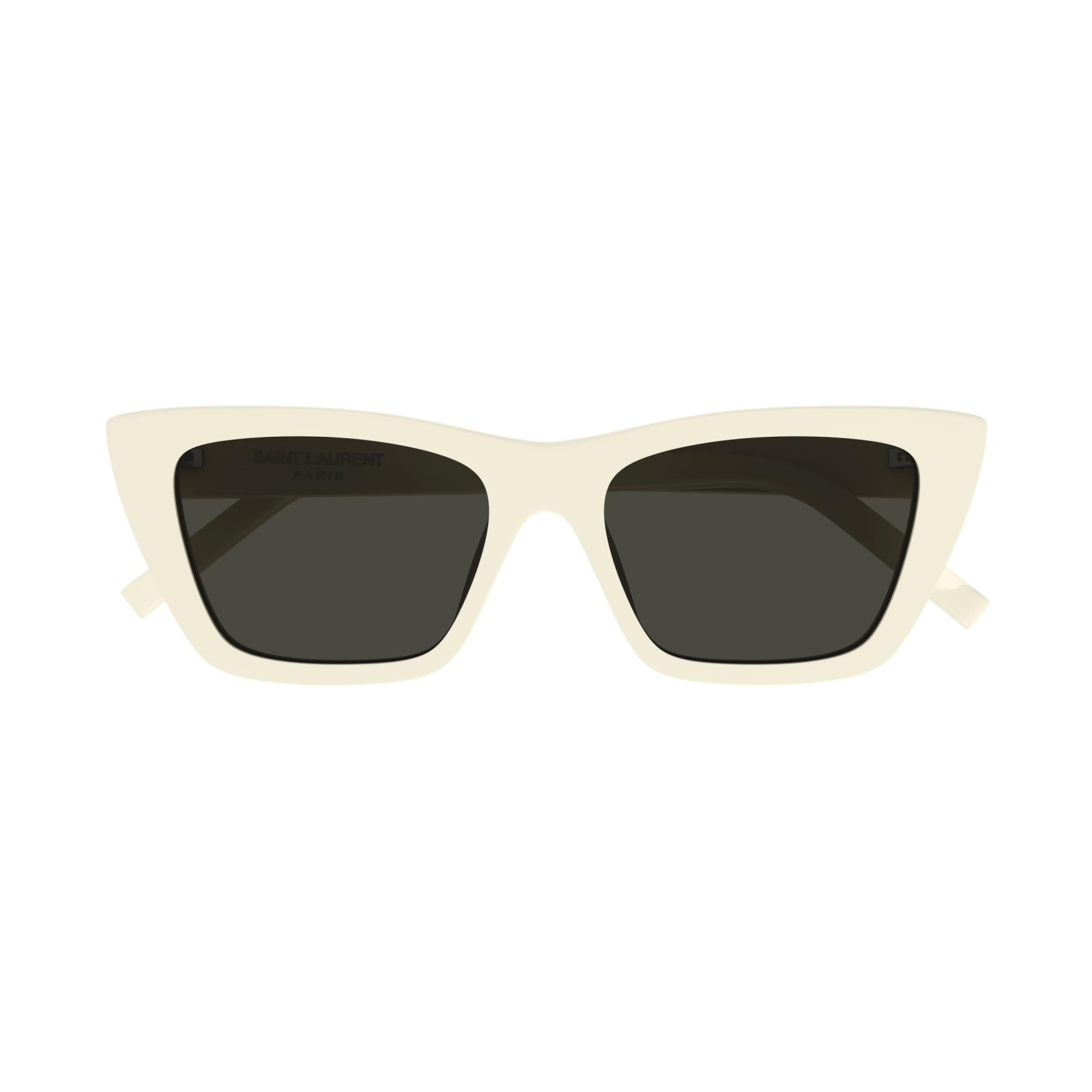 Shop Saint Laurent Sunglasses In Avorio/grigio