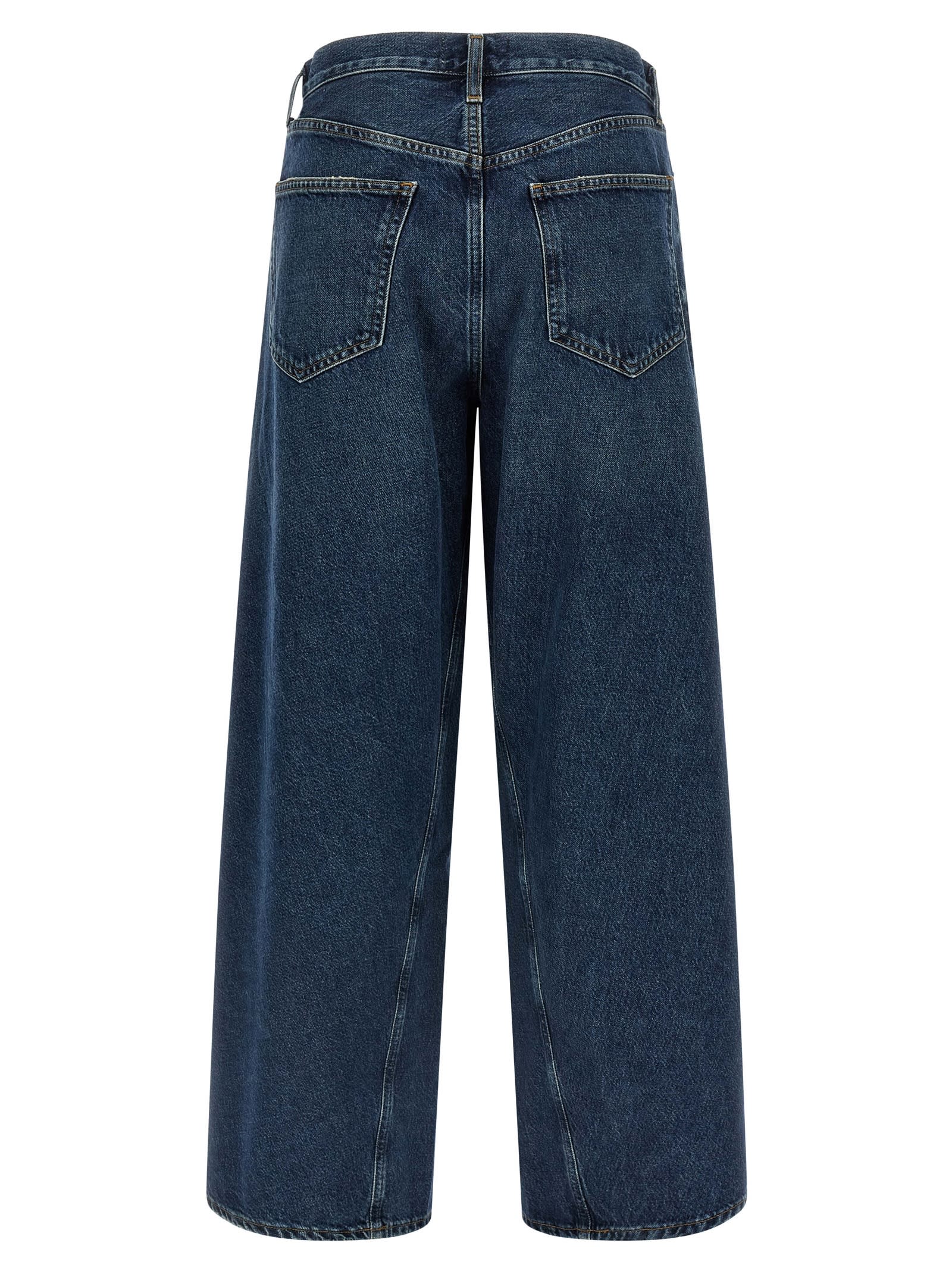 Agolde Five-pocket Denim Trousers In Blue