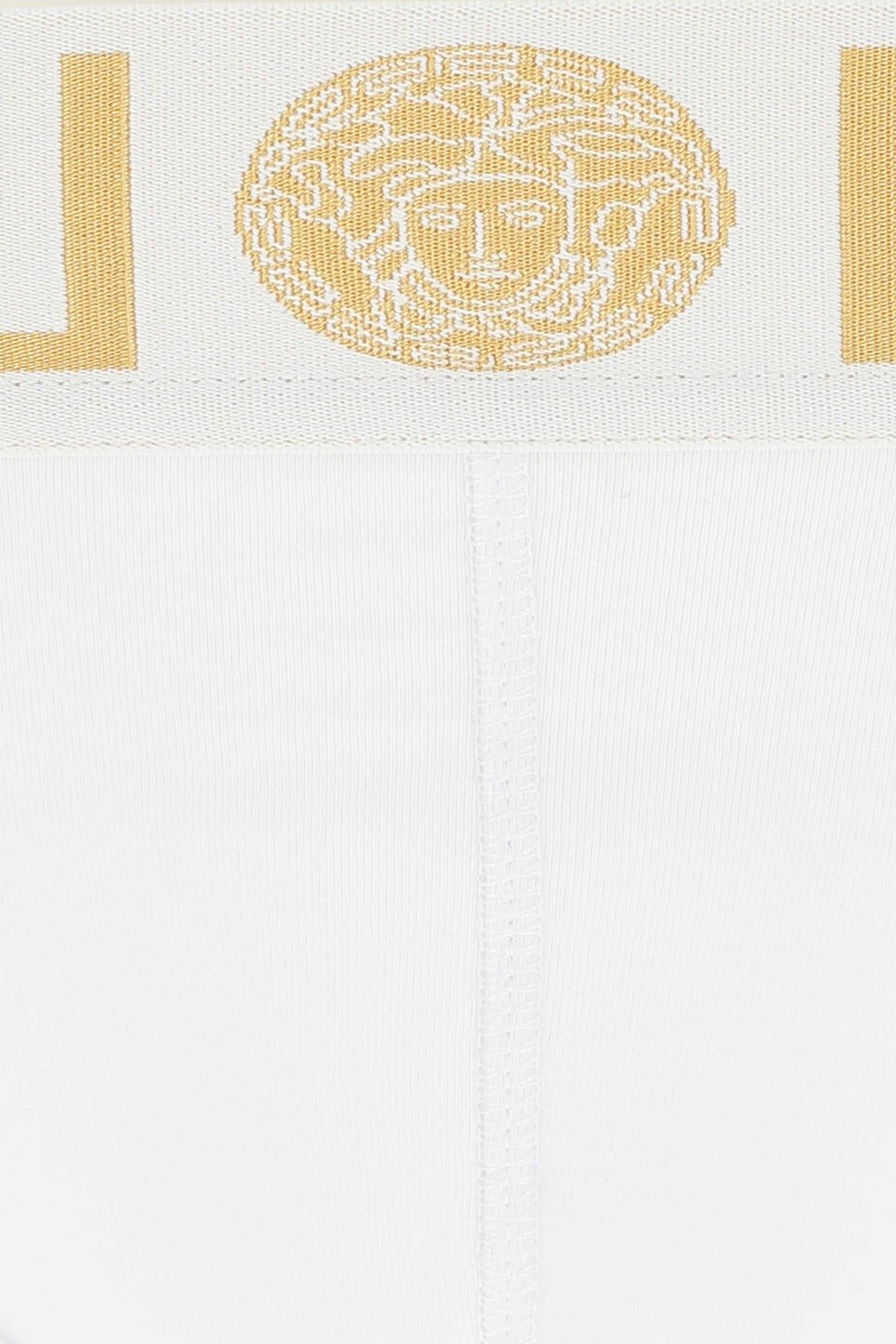 Shop Versace White Stretch Cotton Brief Set