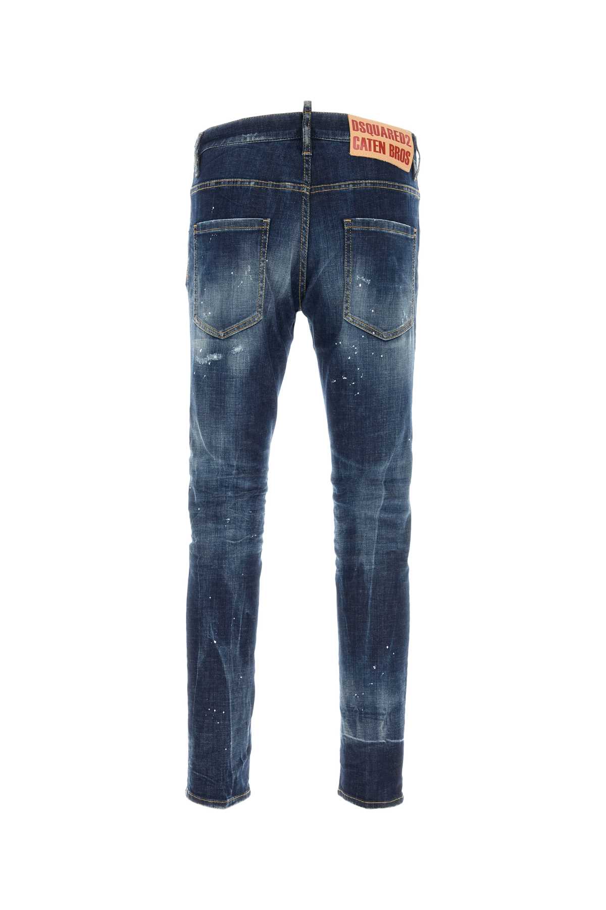 Shop Dsquared2 Stretch Denim Skater Jeans In Navyblue