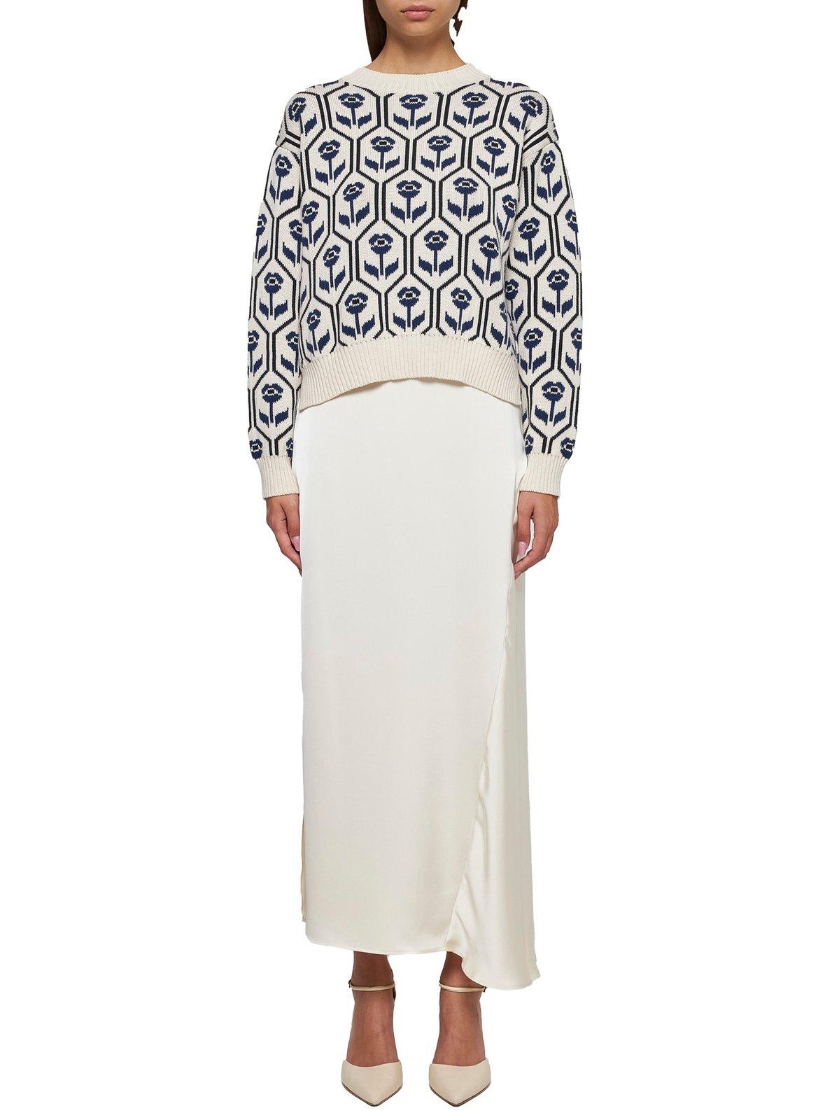 Shop Weekend Max Mara All-over Floral Patterend Crewneck Jumper