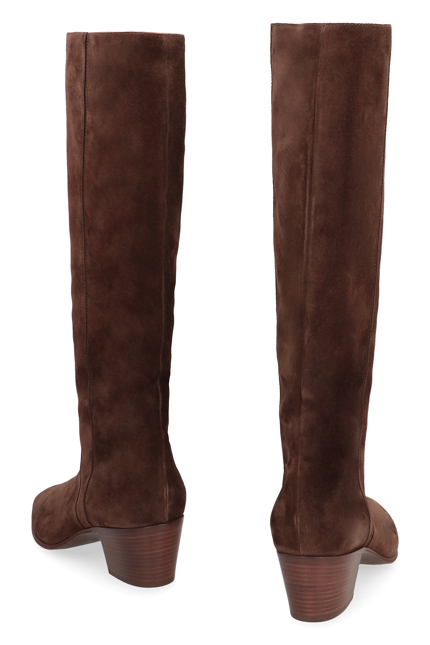 Shop Casadei Nomad Suede Knee High Boots In Brown