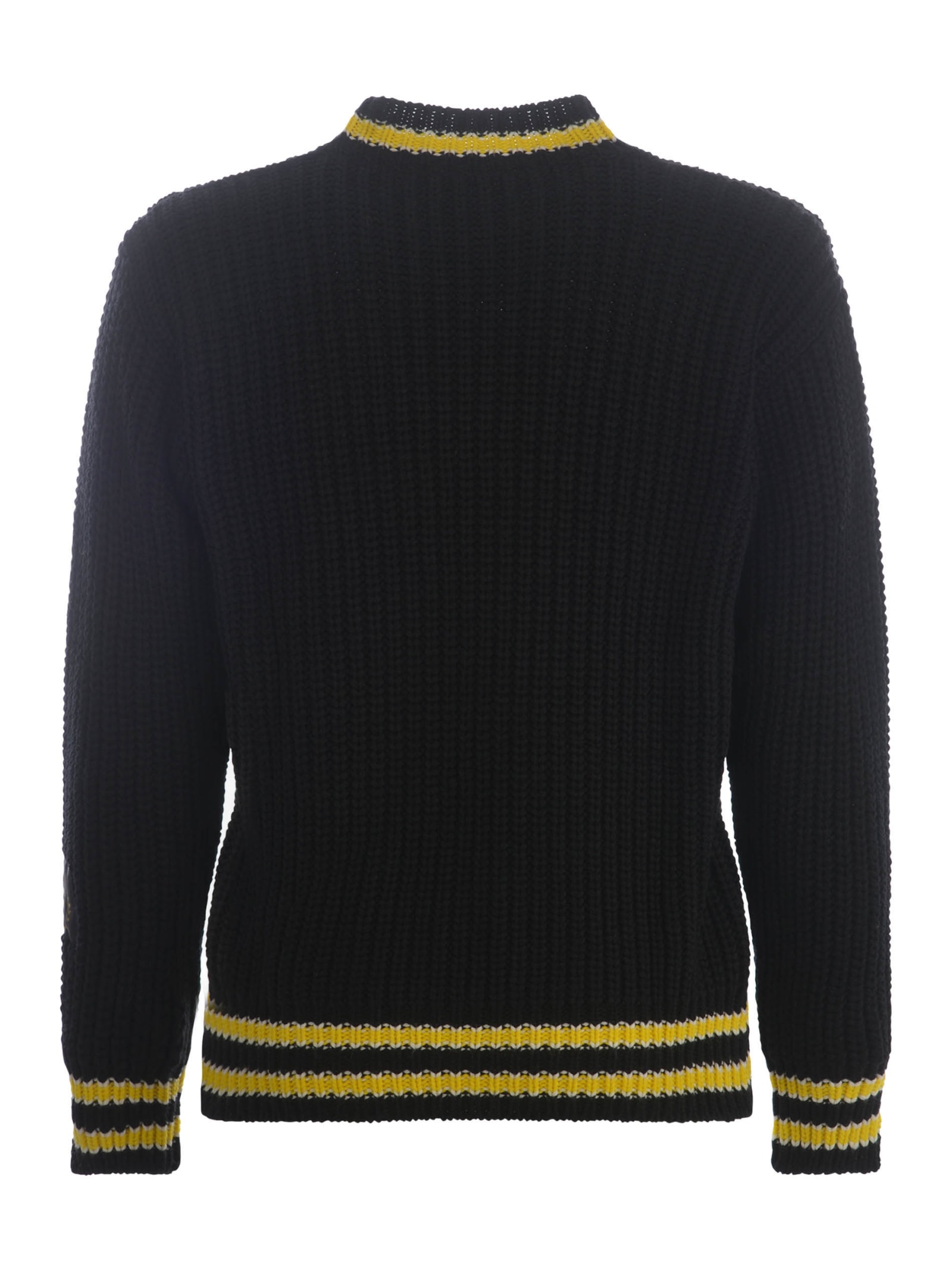 Shop Msgm Sweater  In Virgin Wool Blend In Black