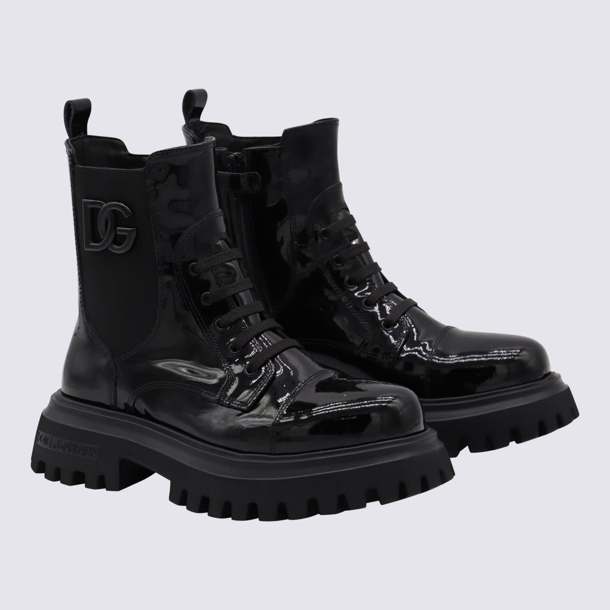 Dolce & Gabbana Black Leather Boots In Black