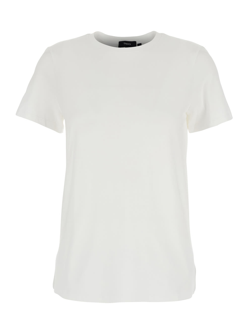 White Crewneck T-shirt In Cotton Woman