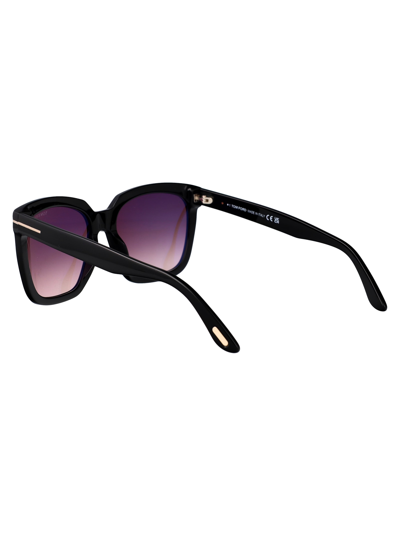 Tom Ford Havana Acetate Cat-eye Sunglasses In 01t Nero Lucido / Bordeaux Grad
