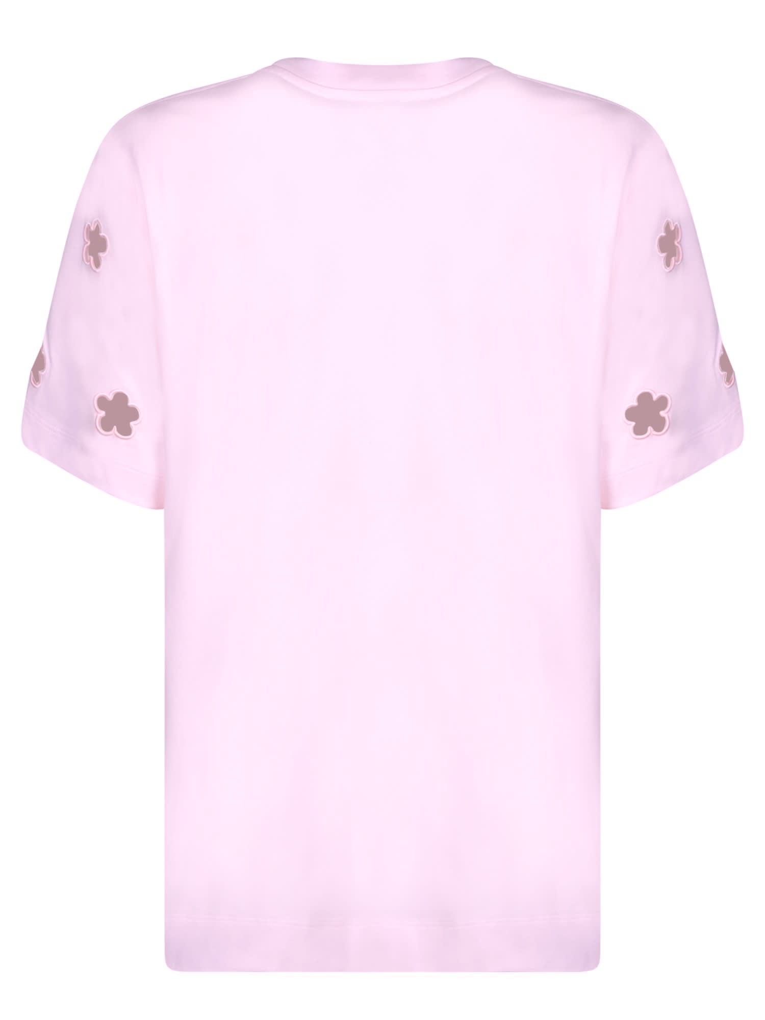 Shop Simone Rocha Floral Cut-out T-shirt In Pink