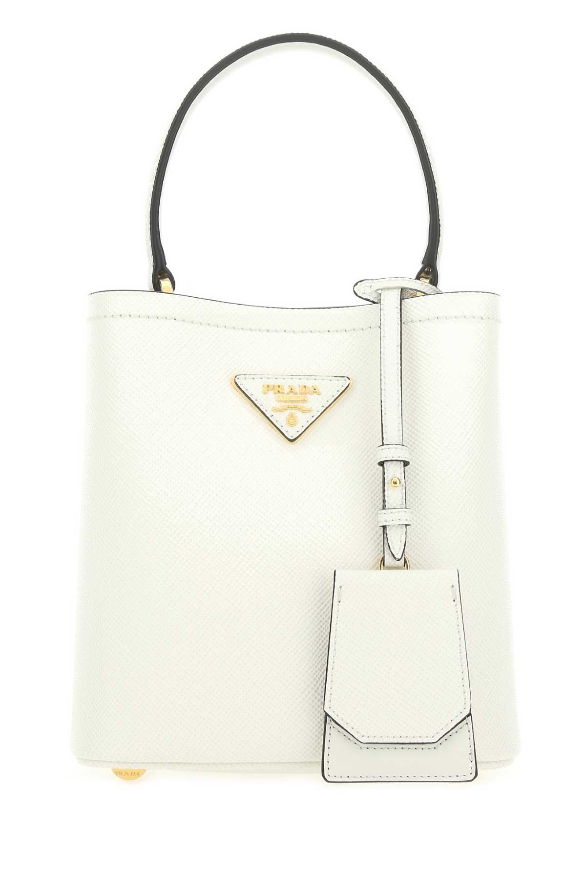 Shop Prada White Leather Small Panier Handbag In F0g3z