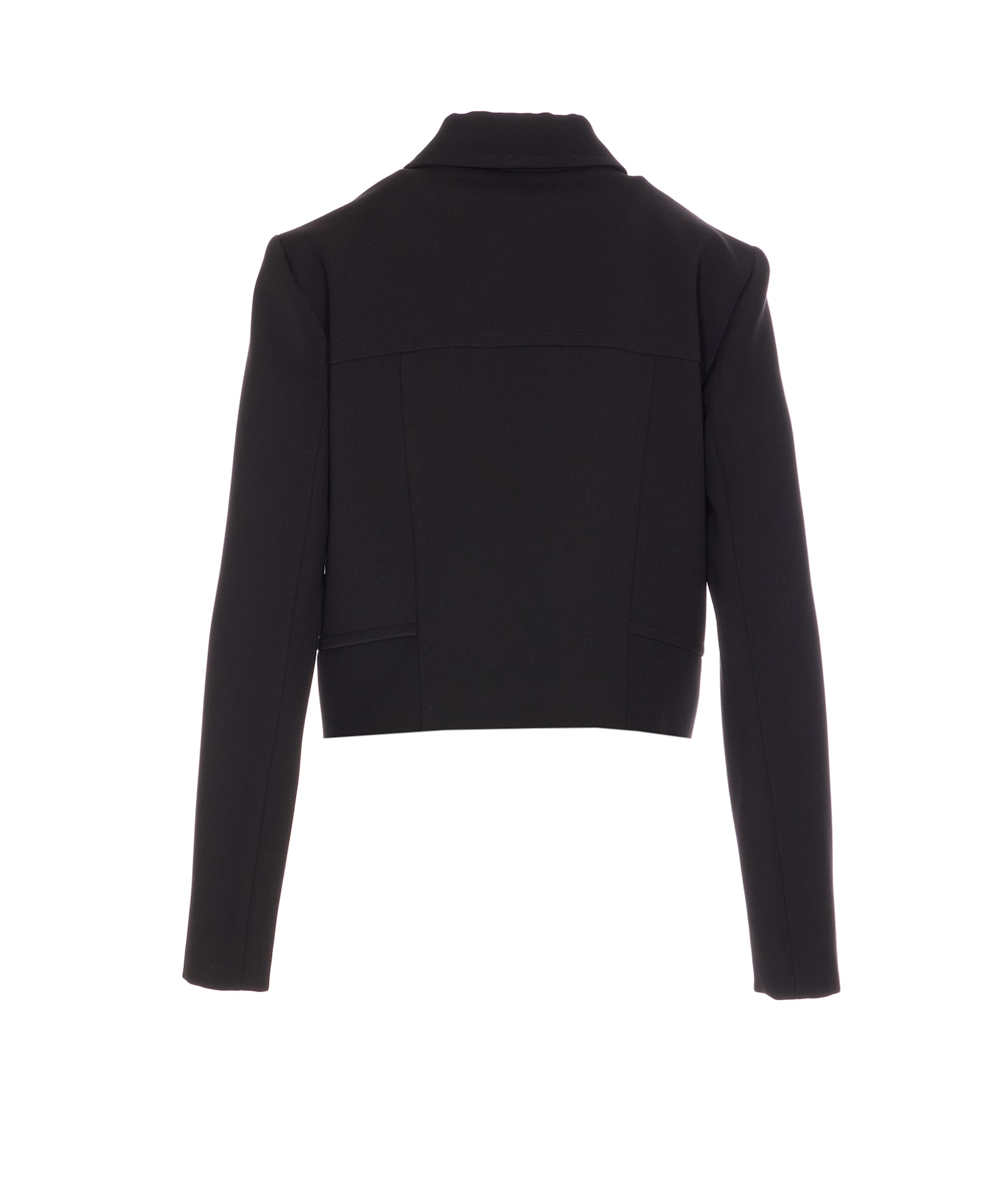PATRIZIA PEPE CROPPED ESSENTIAL ZIPPED JACKET 