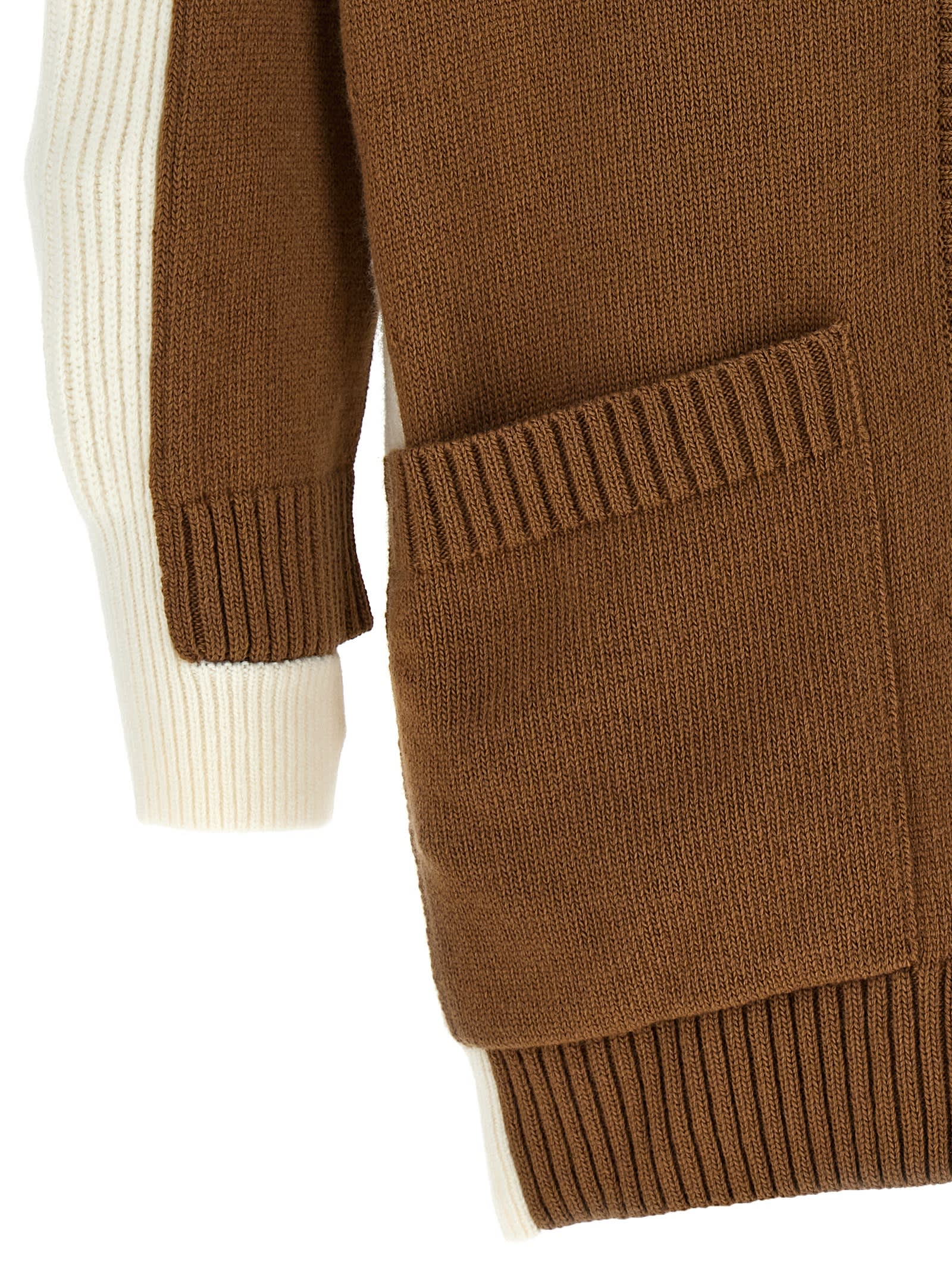 Shop Stella Mccartney Two-tone Cardigan In Beige