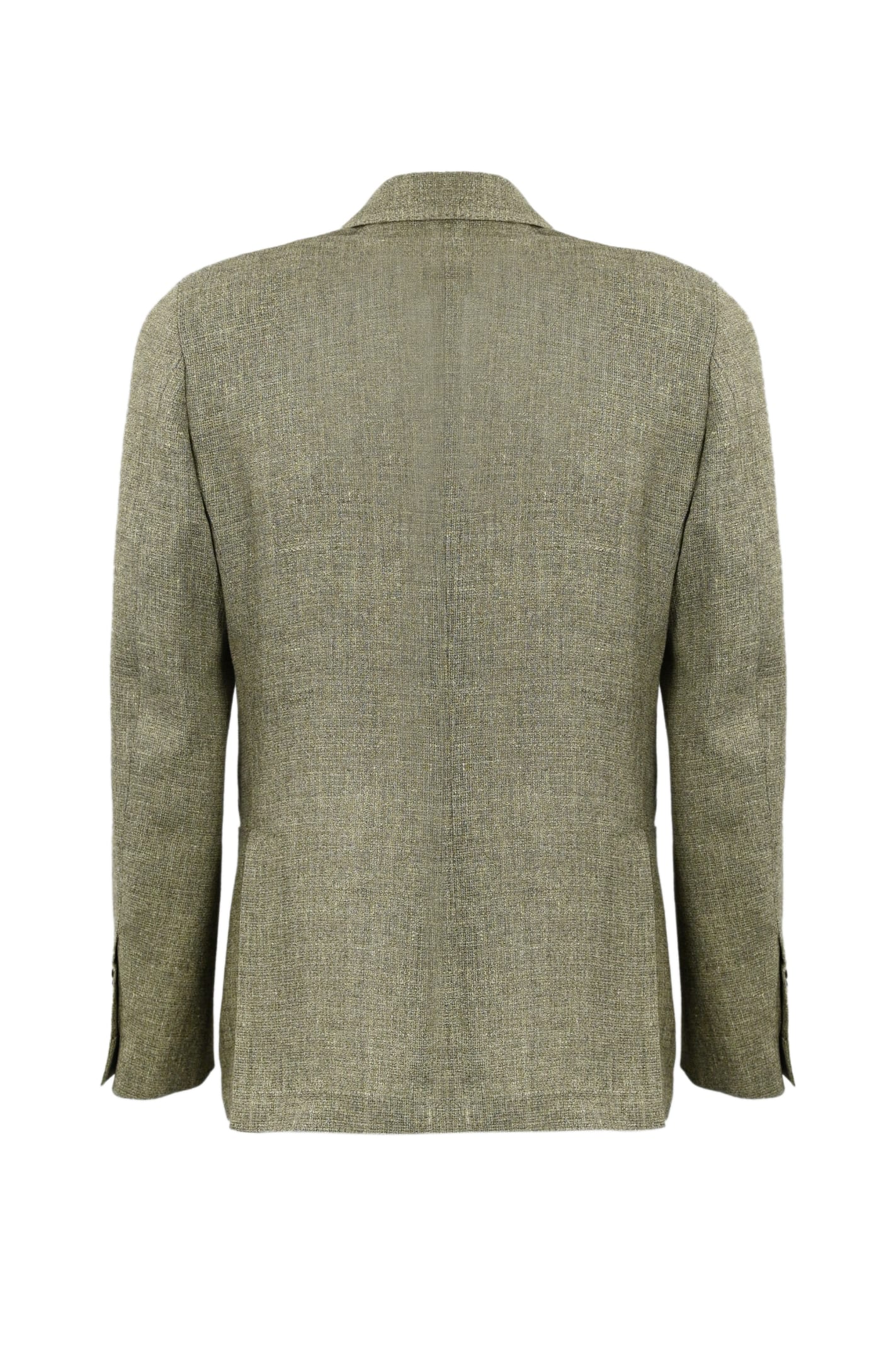 Shop Lardini Single-breasted Linen Jacket In Beige