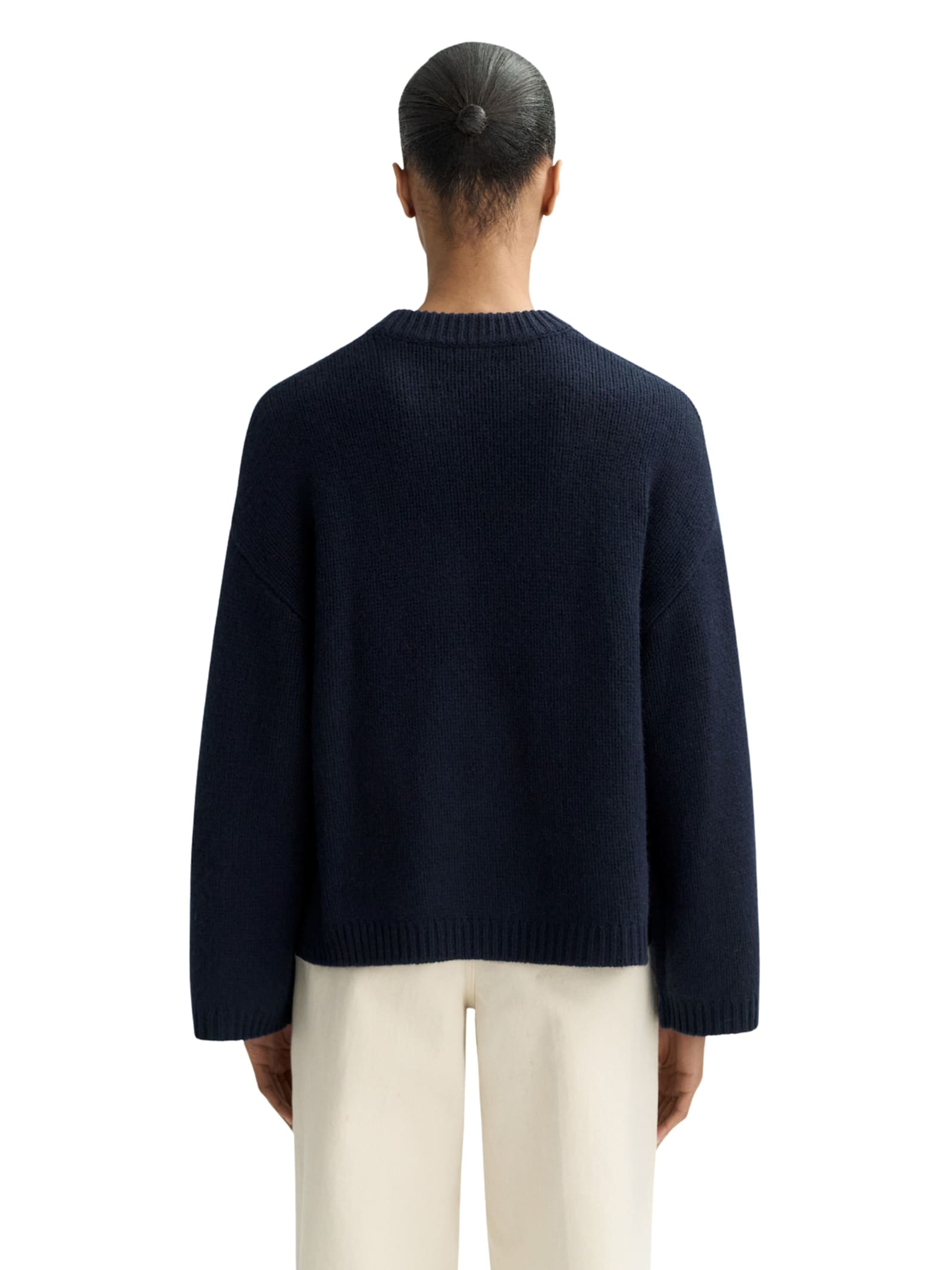 Goat Thick Crew Neck Sweater In Blue