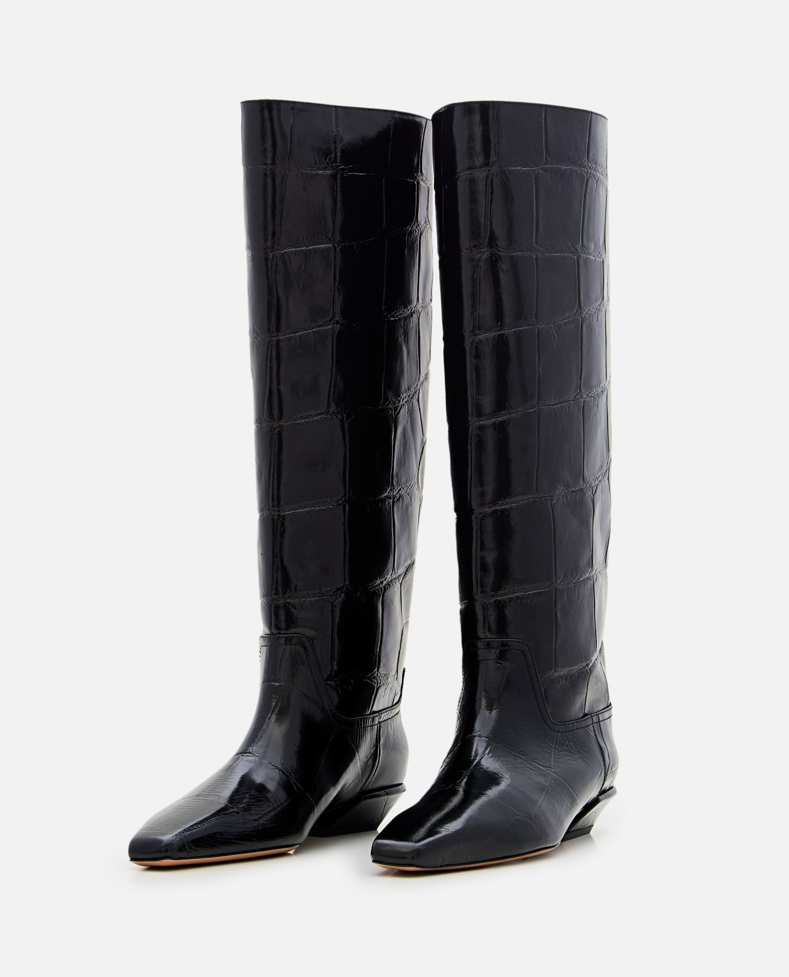 Embossed Croco Leather Bettina Boots