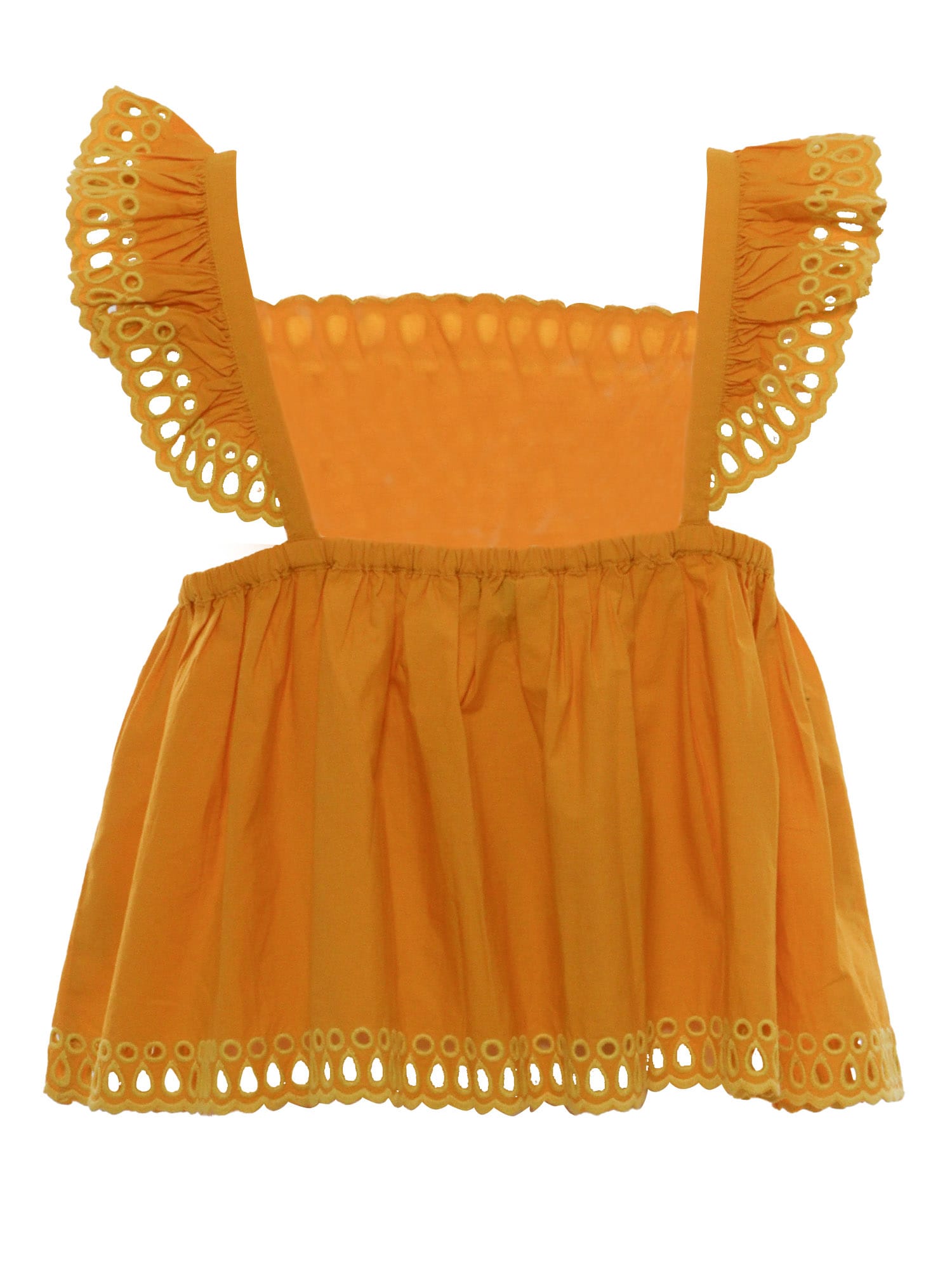 Shop Stella Mccartney Yellow Blouse With Lace