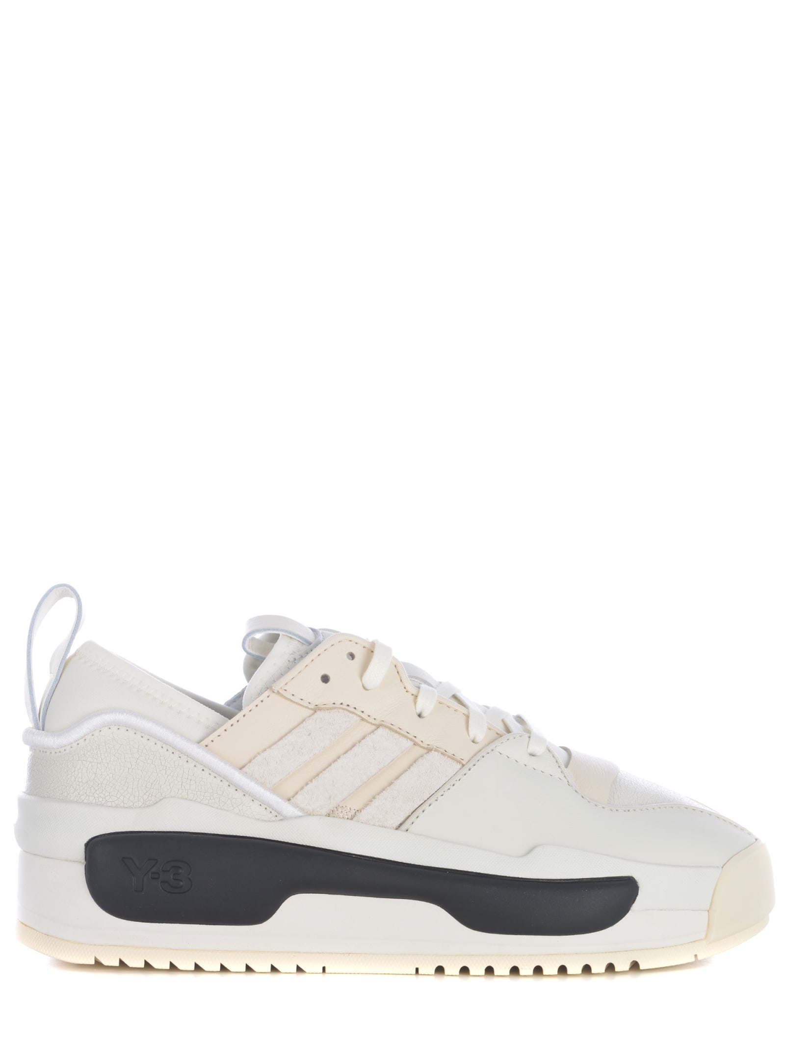 Shop Y-3 Sneakers Rivarly In Smooth Leather In Beige