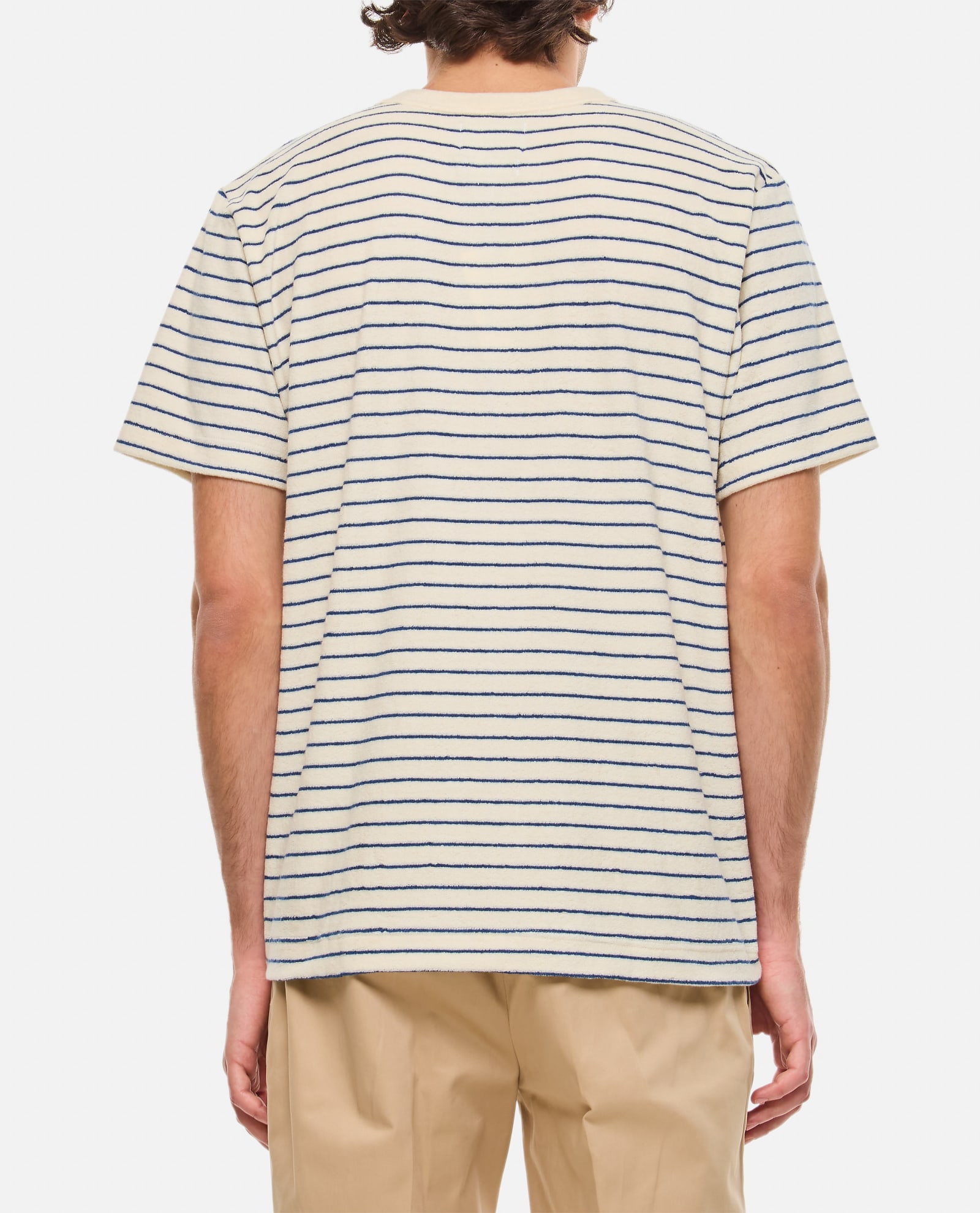 Shop Howlin' Stripes Cotton T-shirt In Blue