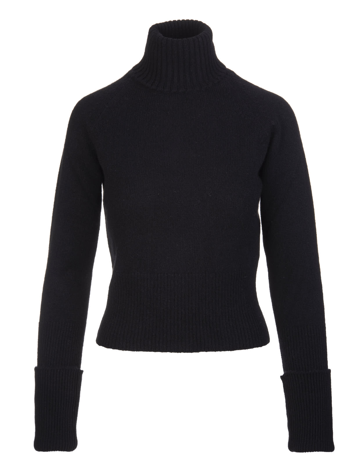 Fedeli Woman High Neck Pullover In Black Cashmere