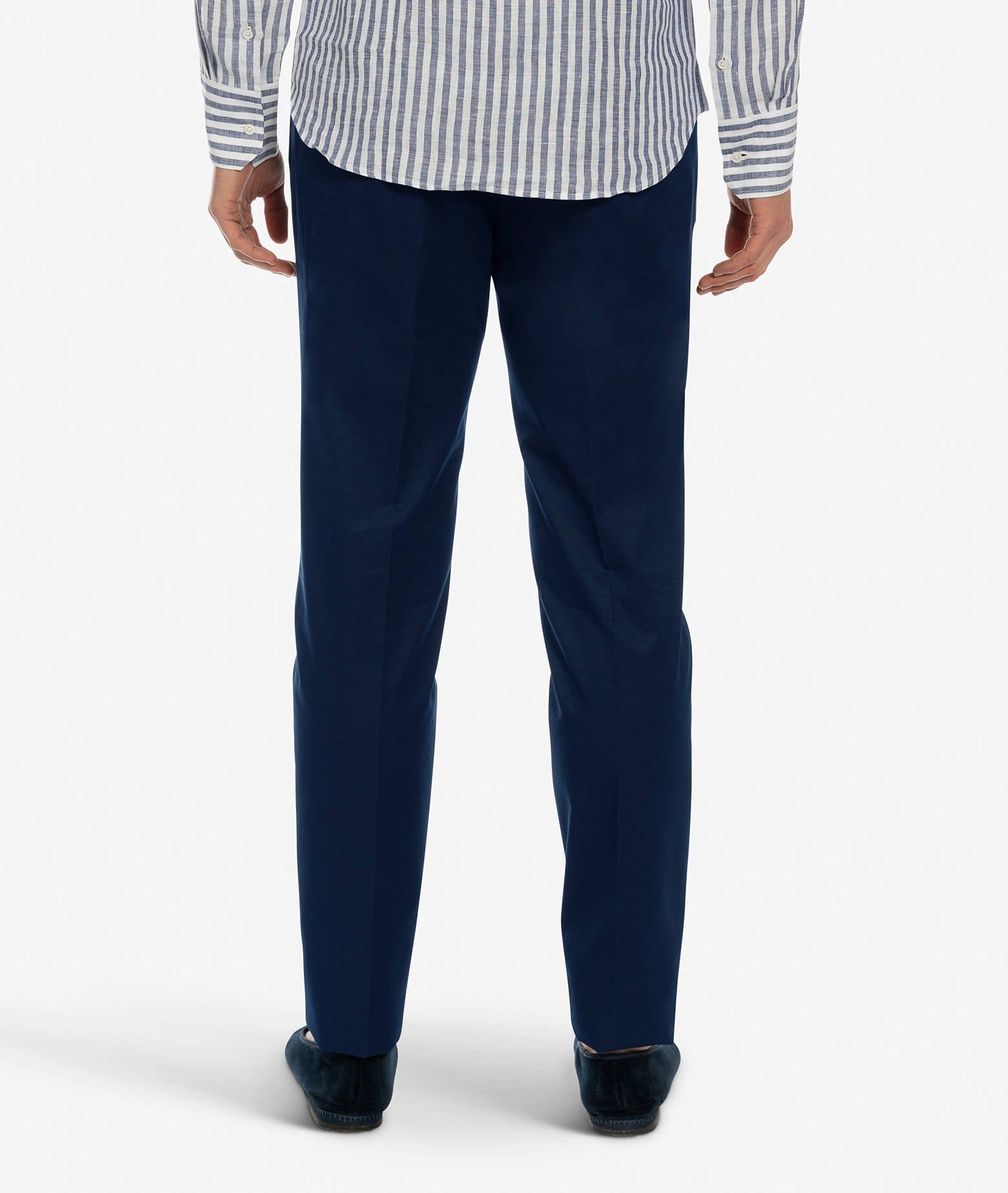 Larusmiani Velvet Trousers Howard Pants In Navy