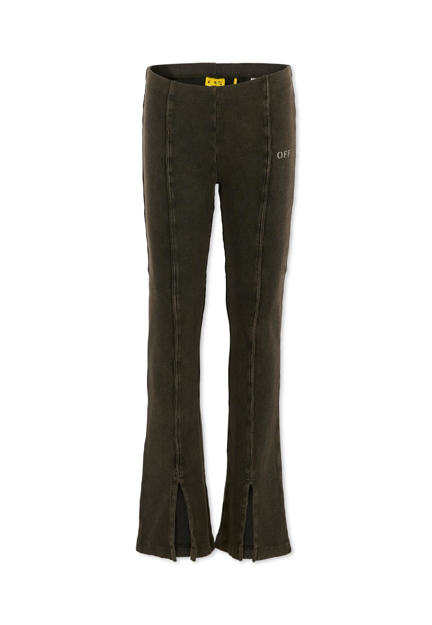 Off-white Grey Leggings For Girl With Logo In Gray