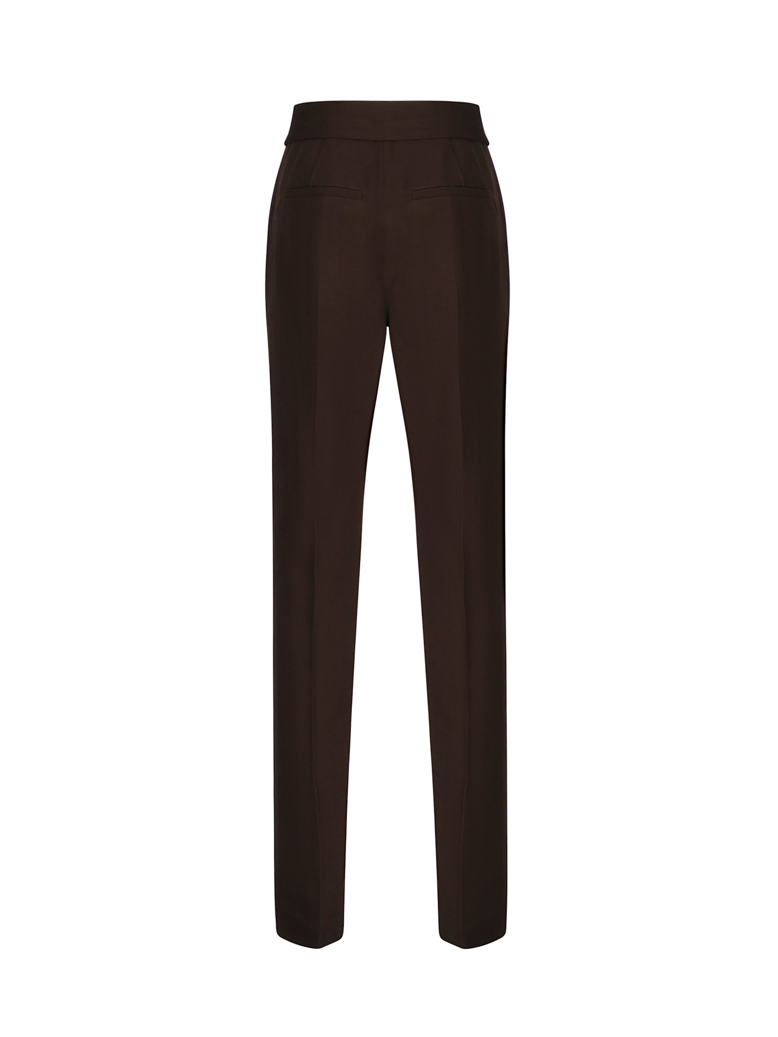 Jacquemus High-waisted Wool Trousers Ribbon Detail In Dark Brown