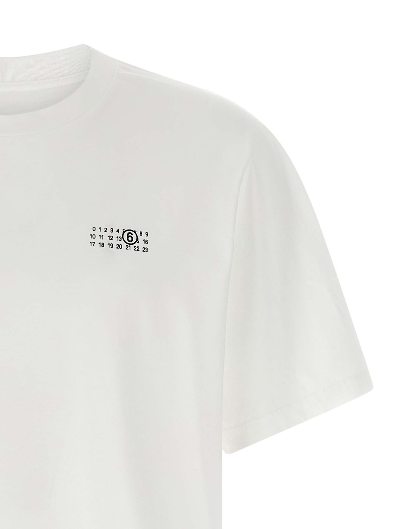 Mm6 Maison Margiela Mm6 By Maison Margiela Cotton Jersey Printed T-shirt With Crewneck In White