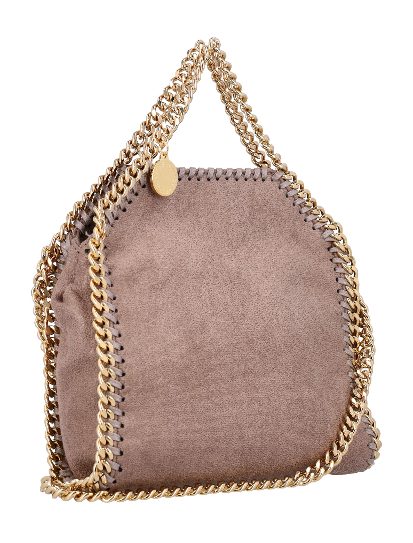 Stella Mccartney Falabella Mini Tote Bag With Gold-chain In Pink