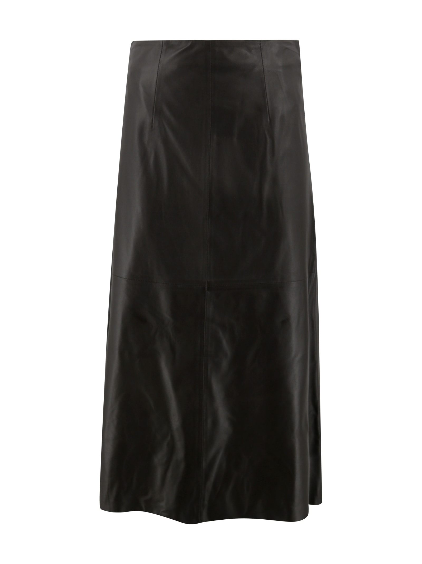 Lambskin Midi Skirt