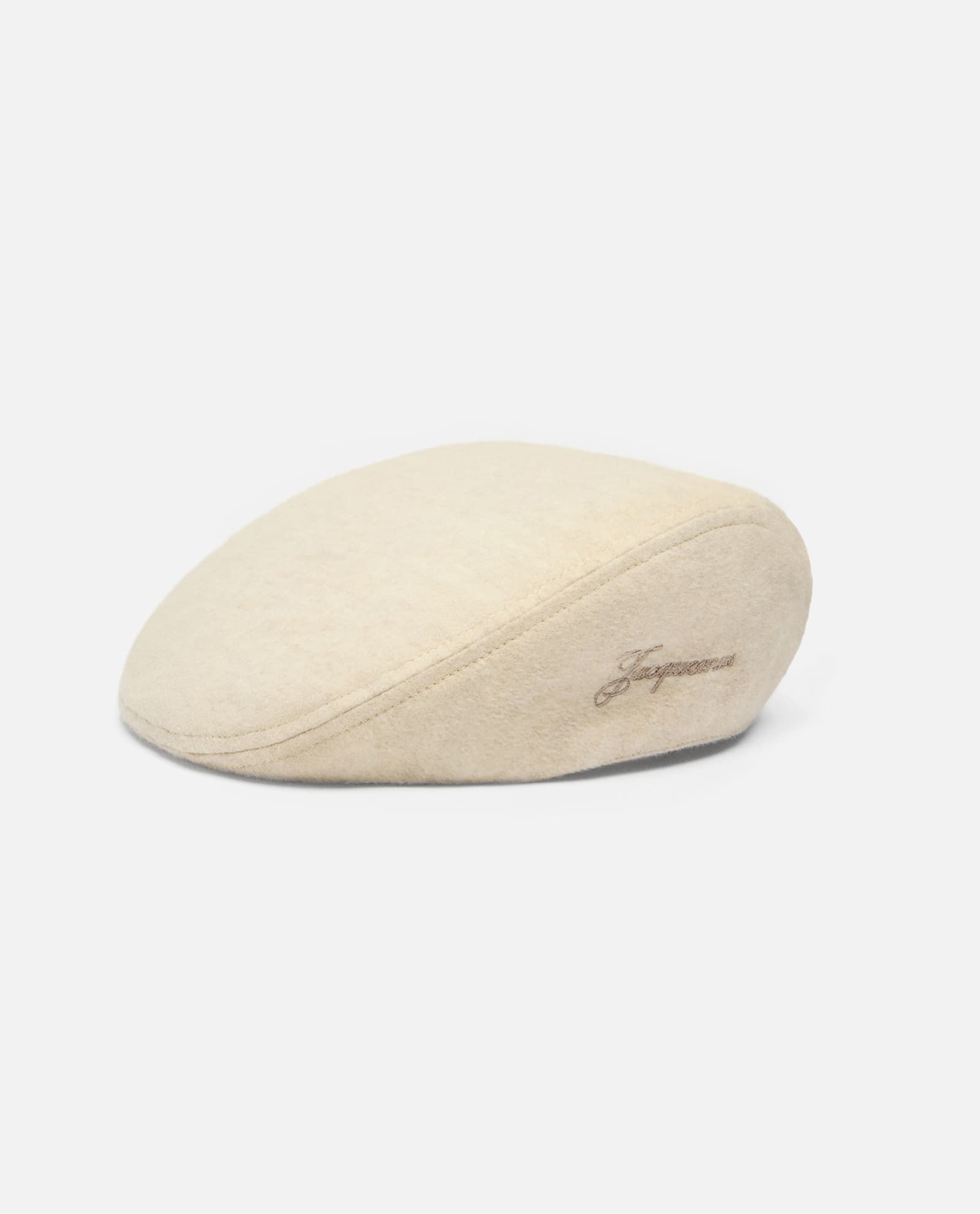Jacquemus Beige Embroidered Flat Beret Hat In Neutral