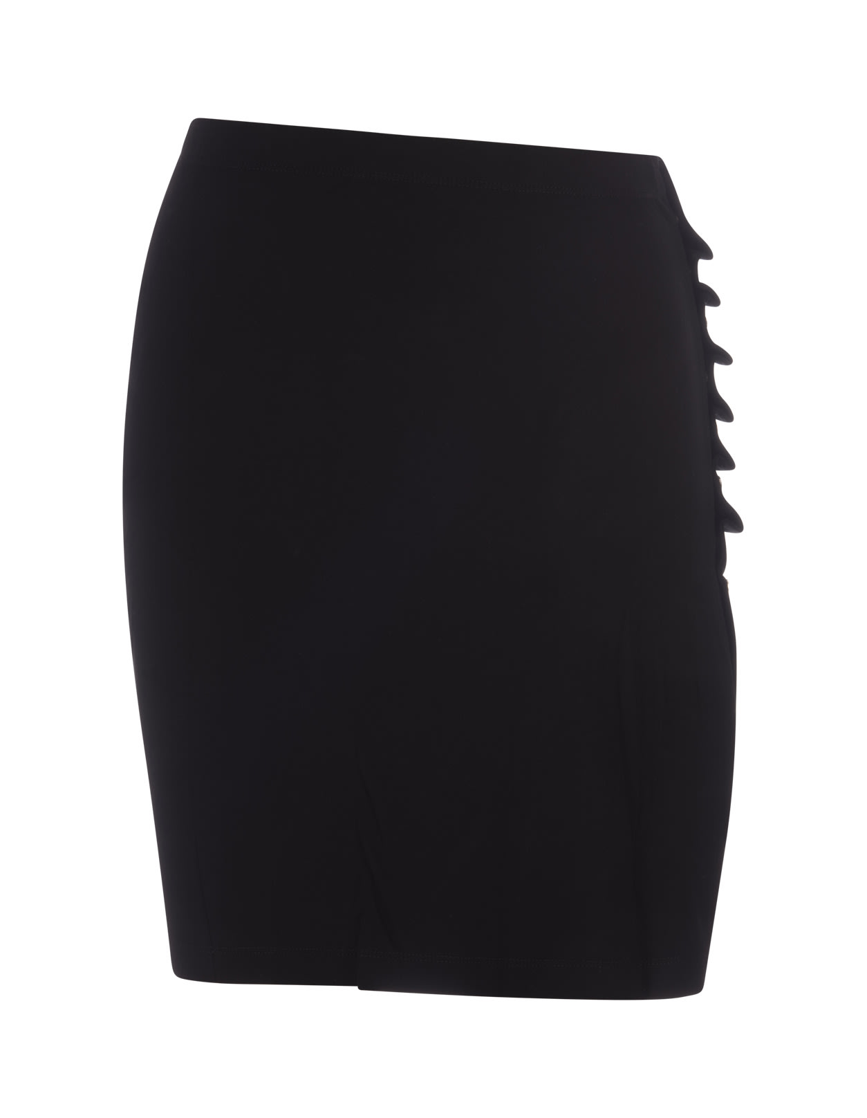 Shop Rabanne Black Stretch Jersey Pleated Mini Skirt In Nero