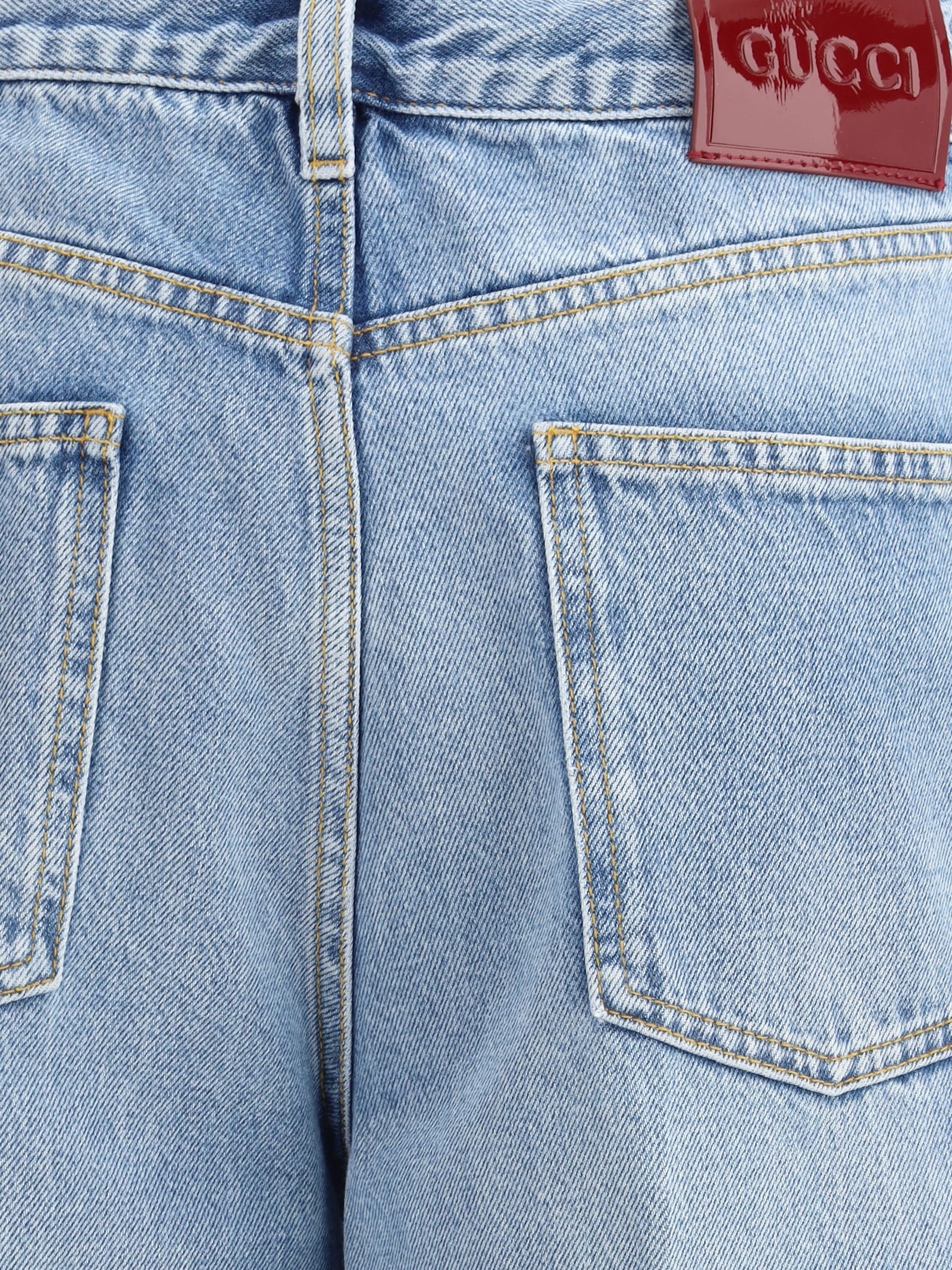 Gucci Light Blue Cotton Jeans Denim In Blue