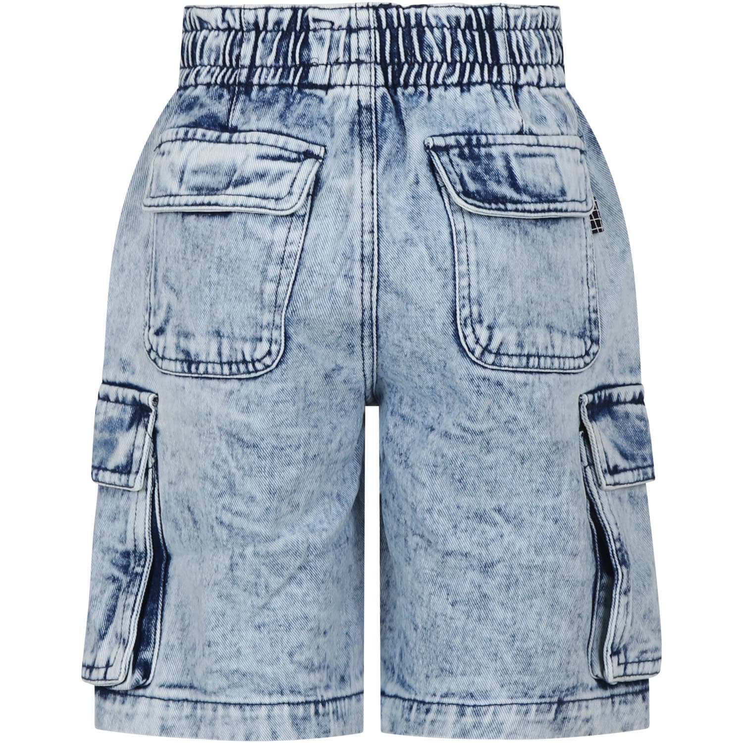 Shop Molo Blue Shorts For Boy In Denim
