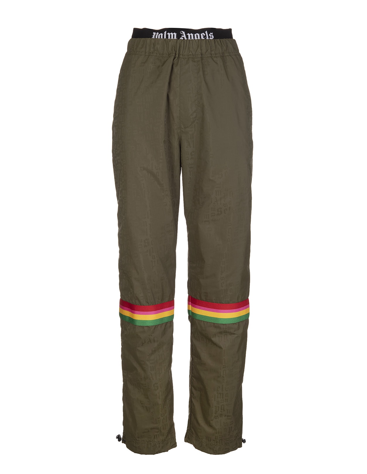 Palm Angels Woman Military Sweatpants With Logo And Tricolor Detail