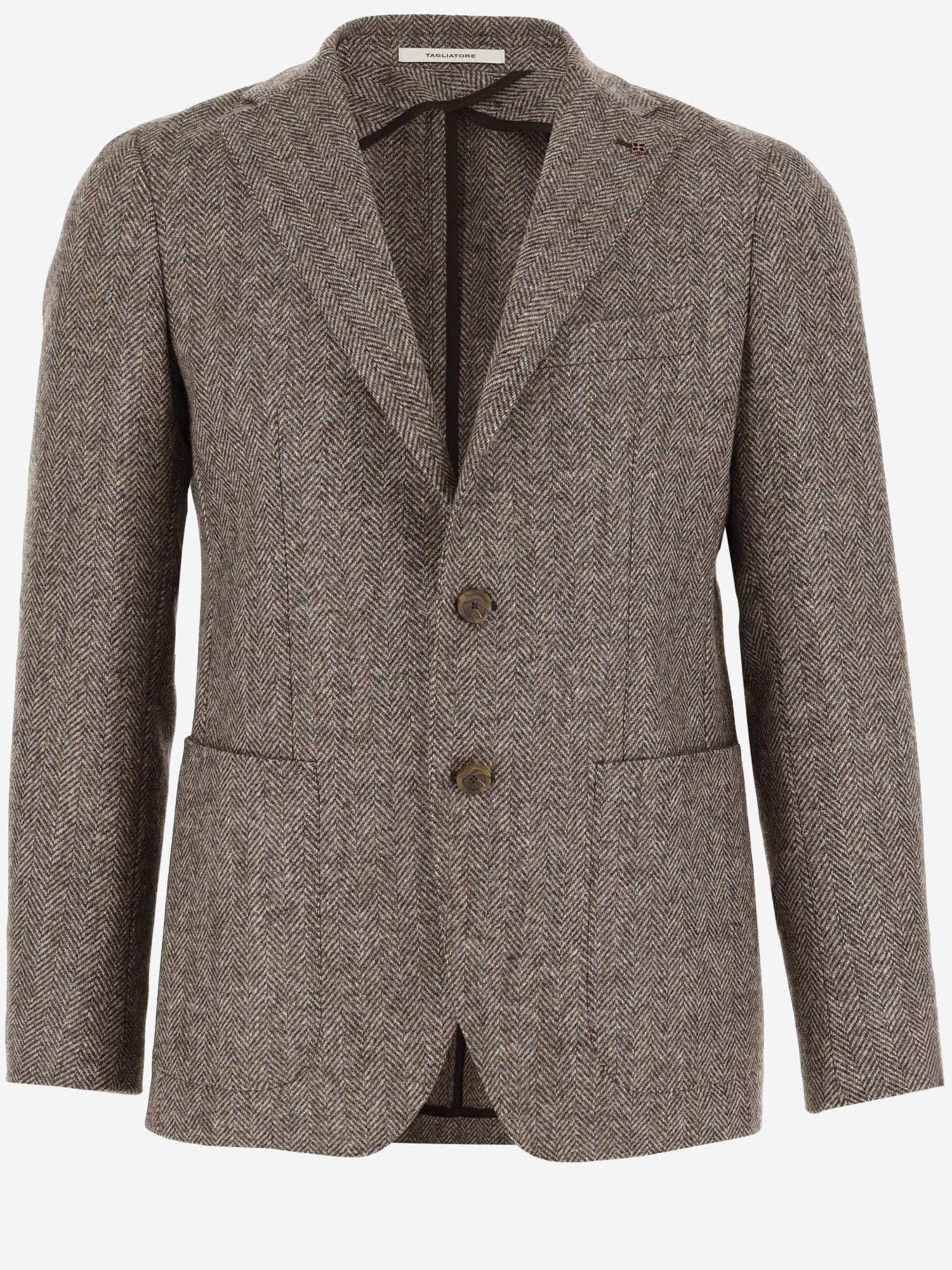 Shop Tagliatore Single-breasted Wool Jacket In Red