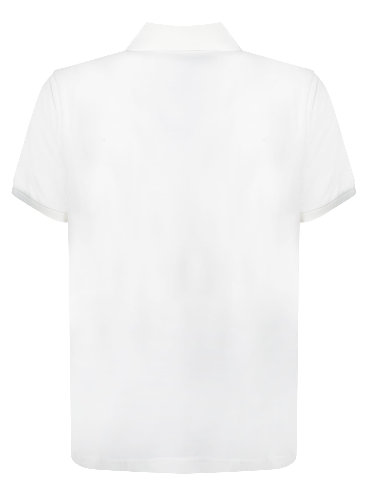 Shop Moncler Logo Patch Short-sleeved Polo Shirt In White