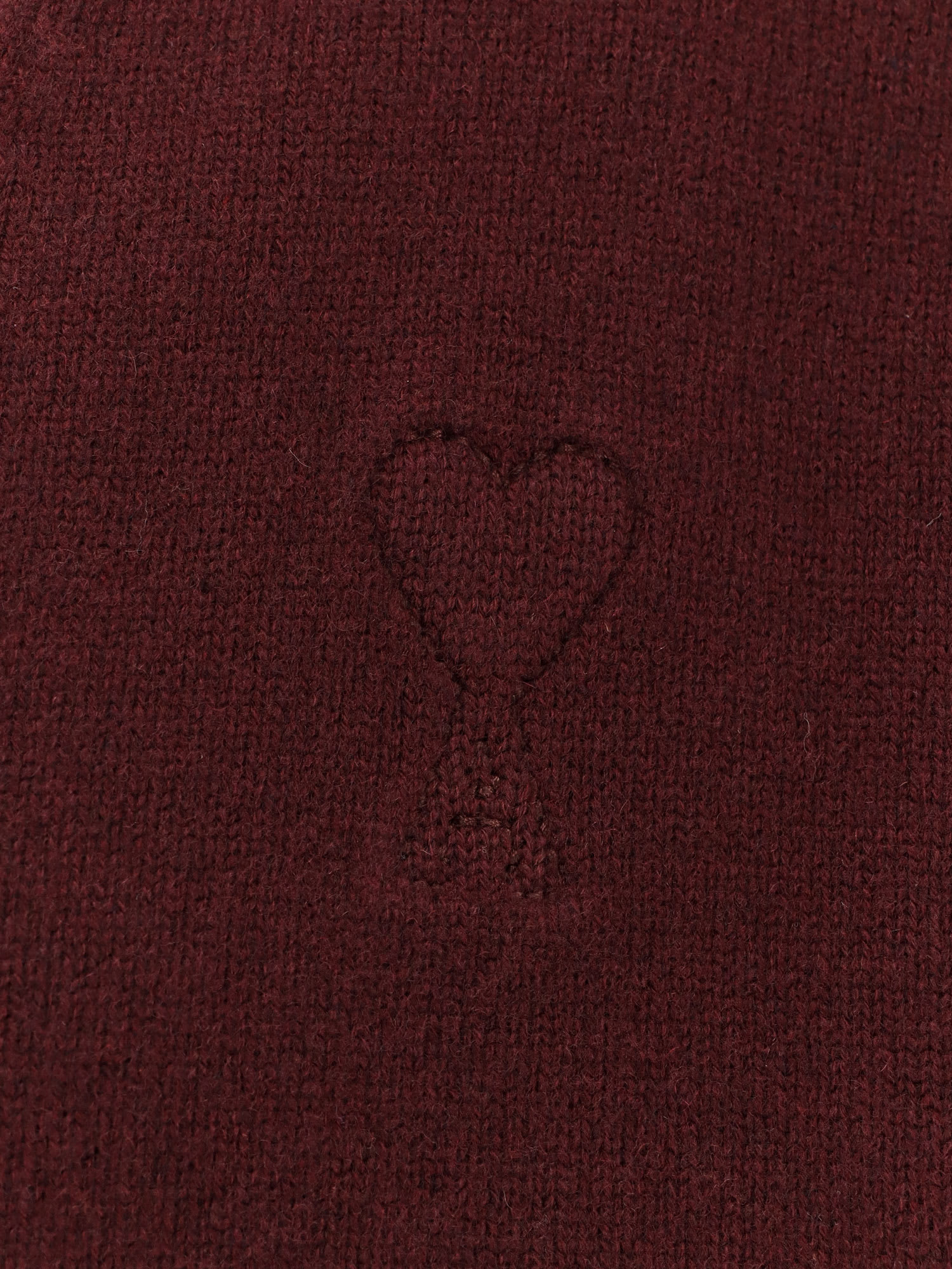 Ami Alexandre Mattiussi Ami Paris Cardigan Ami De Coeur Cherry Color In Wool And Cashmere Men In Burgundy
