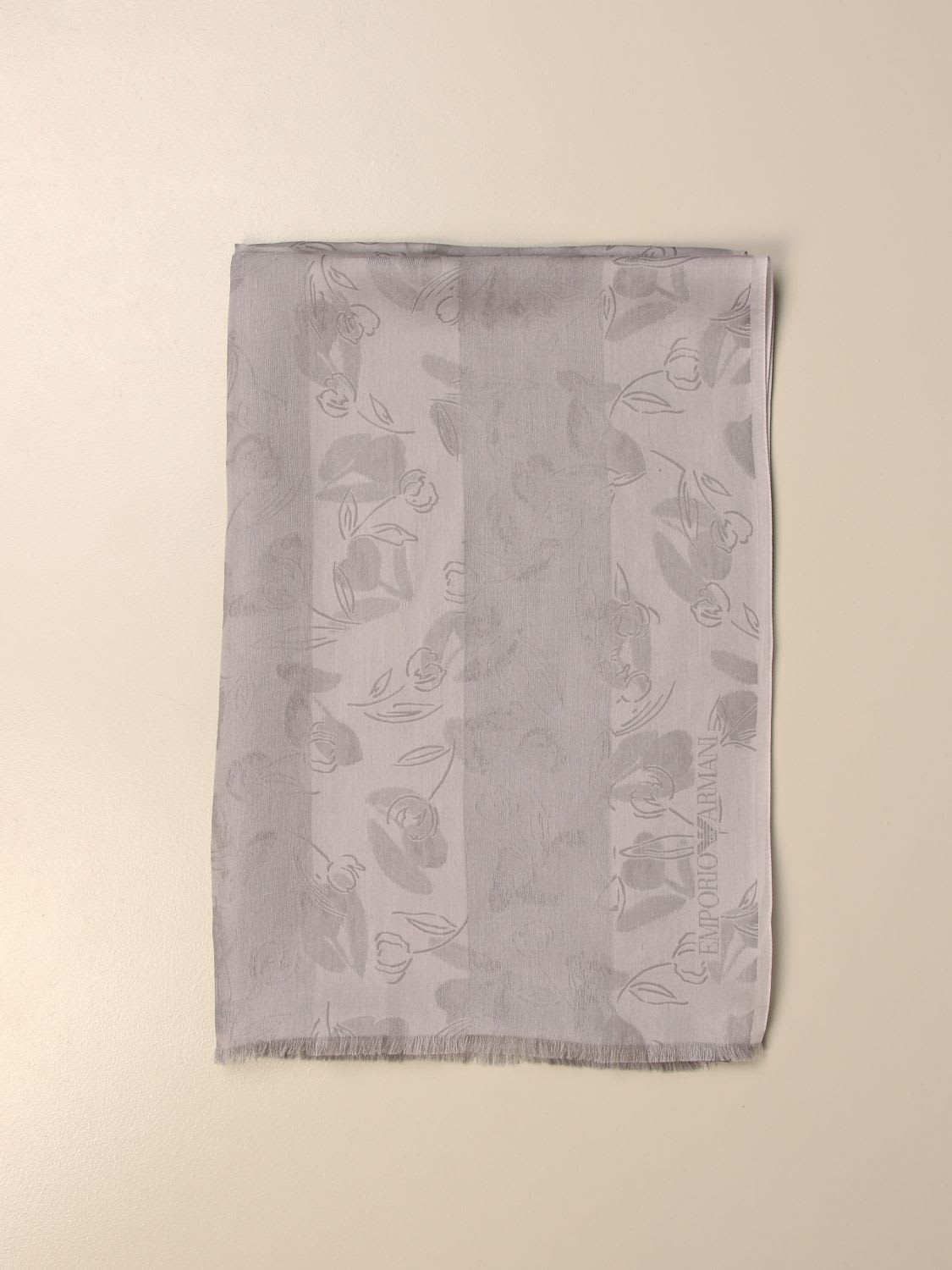 Emporio Armani Scarf Emporio Armani Scarf In Patterned Silk And Cotton